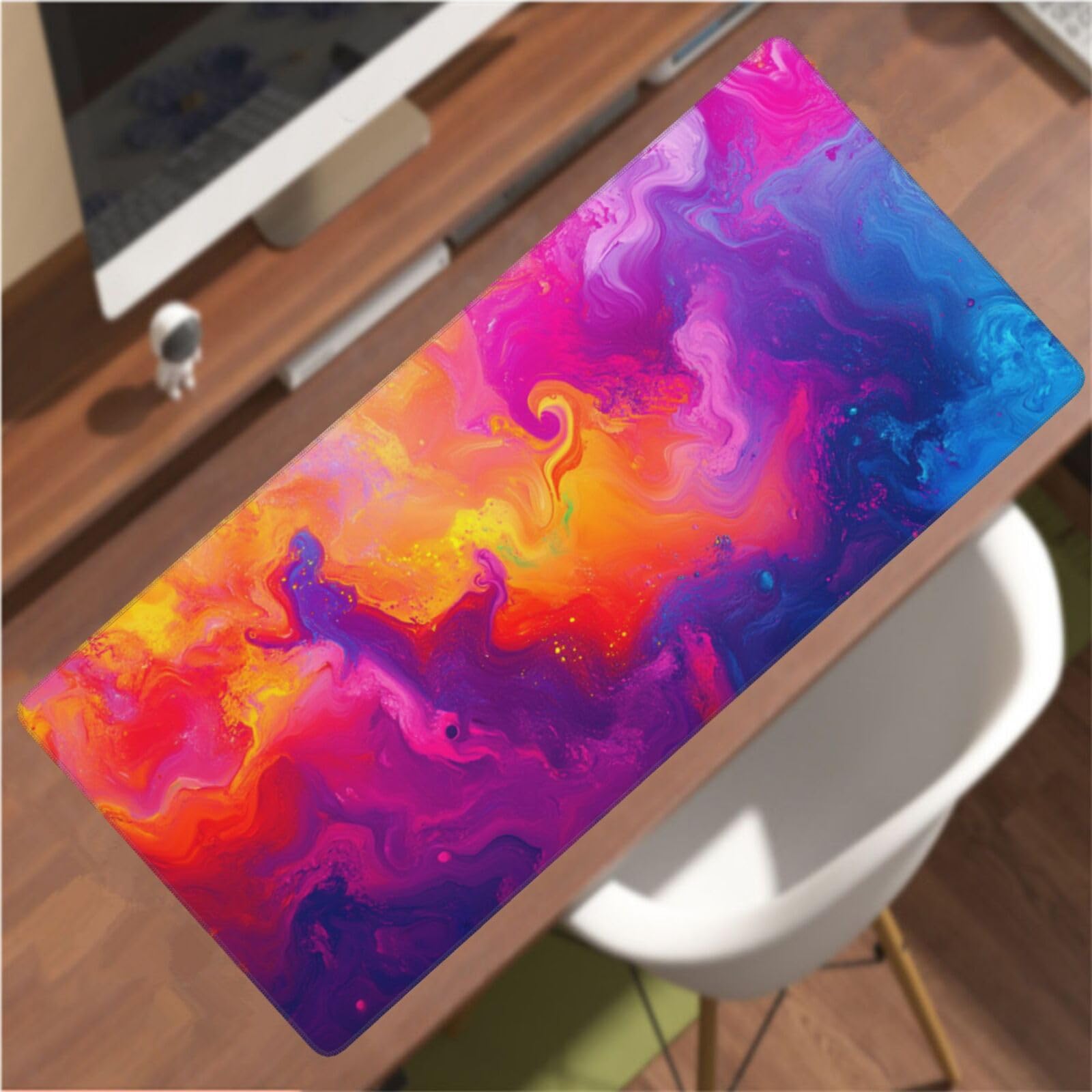 Alfombrilla Ratón Rosa & Nube 100 x 50 cm Alfombrilla de Escritorio G364 | Base Goma Antideslizante, Superficie Impermeable, Gaming Mouse Pad, Alfombrilla para Ratón y Teclado, Accesorios de Oficina