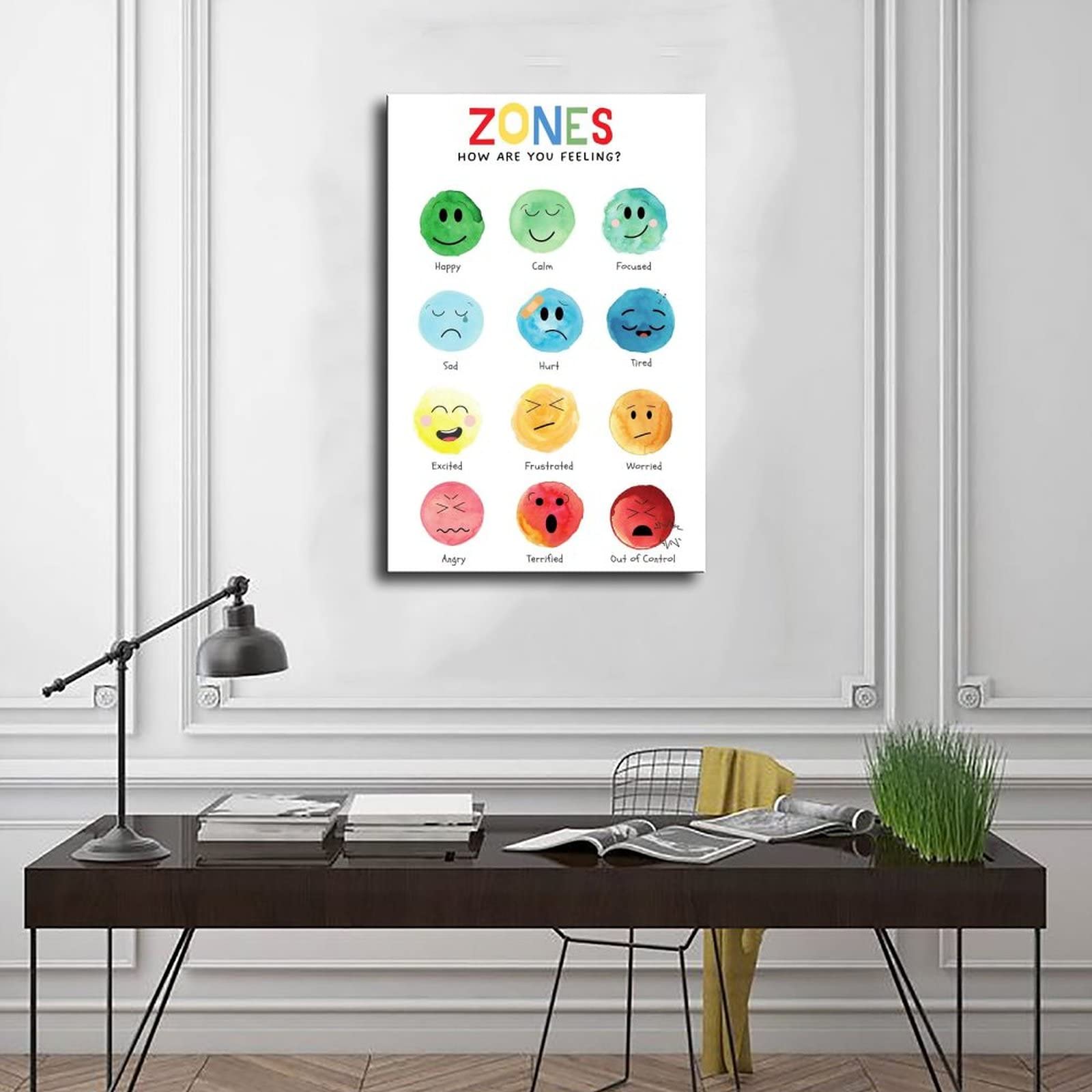 Stampa Su Tela Motivazionale "All Feelings Are Valid": Quadro Per Cameretta Bambini 38x28 Cm
