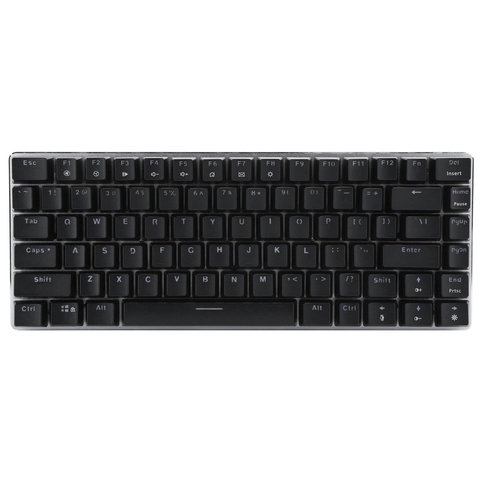 Aramox Klawiatura Mechaniczna AK33, Klawiatura do Gier RGB z obudową z Aluminium i ABS, 82 Klawisze, N Key Rollover, 18 Trybów Podświetlenia, do Komputerów Stacjonarnych Laptop Gier Biurowych