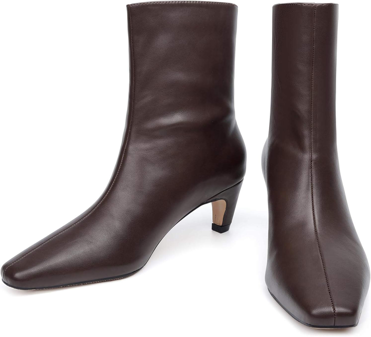 Beauty Cry Women's Booties Kitten Low Heel Square Toe Ankle Boots - Image 4