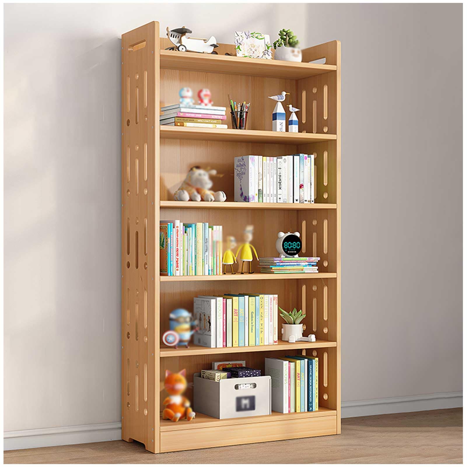 Amazon｜背の高い 5 つの棚の本棚、図書室、居間およびホーム