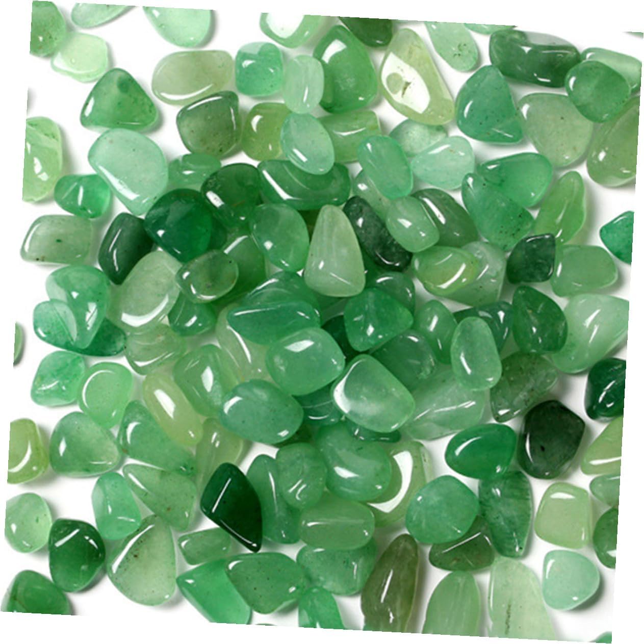 TOYANDONA Natural Green Jadeite Aquarium Gravel 7-9mm Decorative Terrarium Rocks Fish Tank Stones 2lb for Aquatic Pets Landscaping and Aquarium Decor