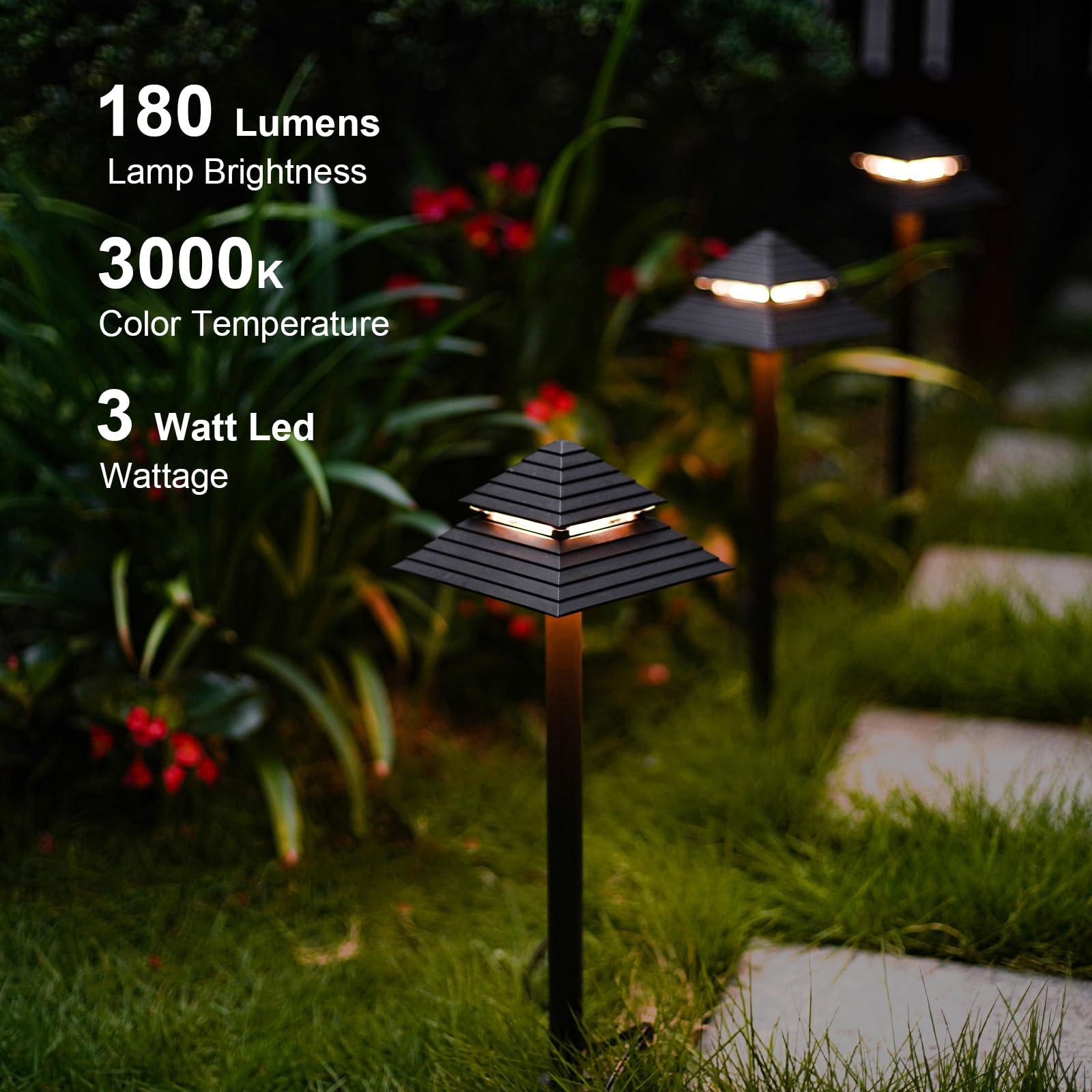 Landscape Lighting 8PK Low Voltage Outdoor Path Lights 2
