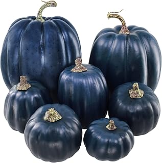 Winlyn 7 Pcs Assorted Sizes Navy Blue Pumpkins