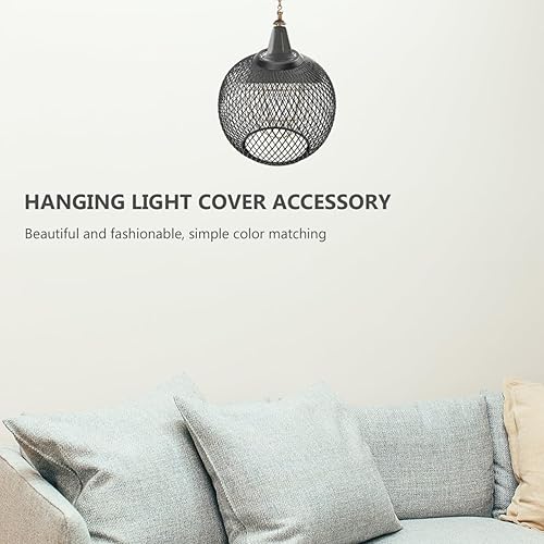 Miniatura 4 de 2 pantallas esféricas de metal negro, lámpara de techo moderna de hierro para dormitorio, sala de estar, comedor, fácil de instalar, iluminación