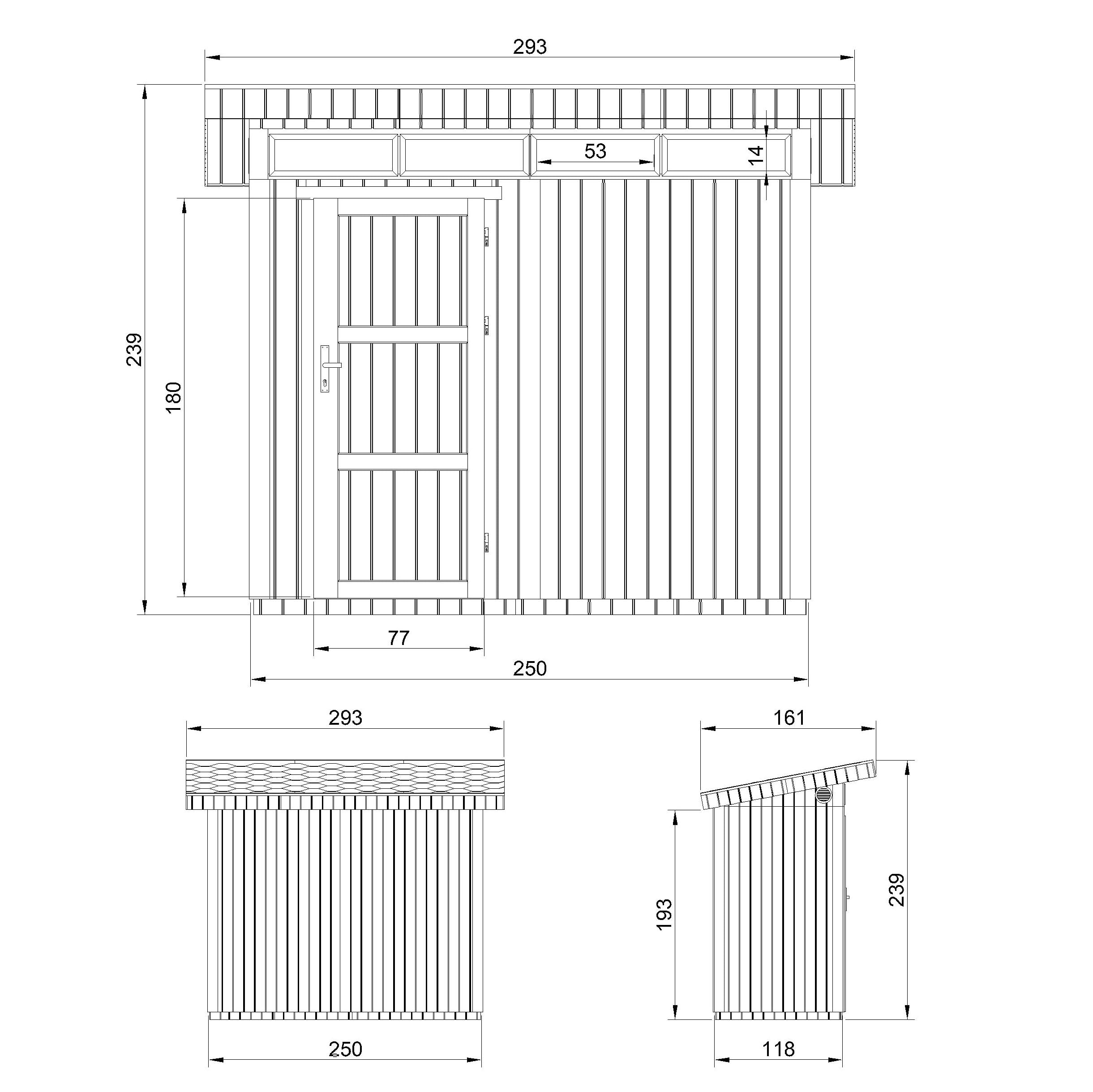 Domek ogrodowy 3m² - Dł. 161xSz. 294cm - Zestaw all-inclusive z podłogą, dachówką bitumiczną, zestawem do malowania - Wykonany z płyt drewnopochodnych LP Smartside - M901 TUNDRA GREY