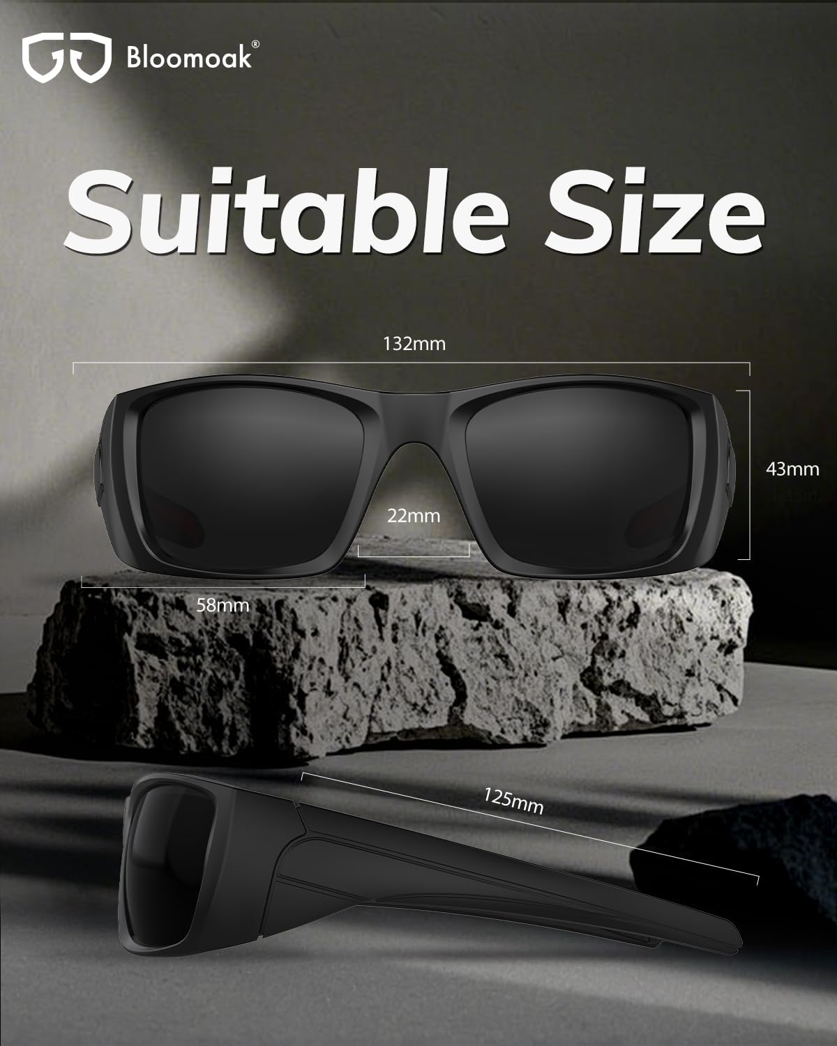 Bloomoak CAT 4 Super Dark Sunglasses | UV 400 | For Photophobia & Eye OPS & Light Sensitivity | Wraparound with Side Protection for Men & Women - Image 6