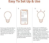Vista 5 de Bombilla LED inteligente A19 Yaxa Basics, cambio de color, 9 W (equivalente a 60 W), 800 lm, funciona solo con Alexa, Wi-Fi de 2,4 GHz,