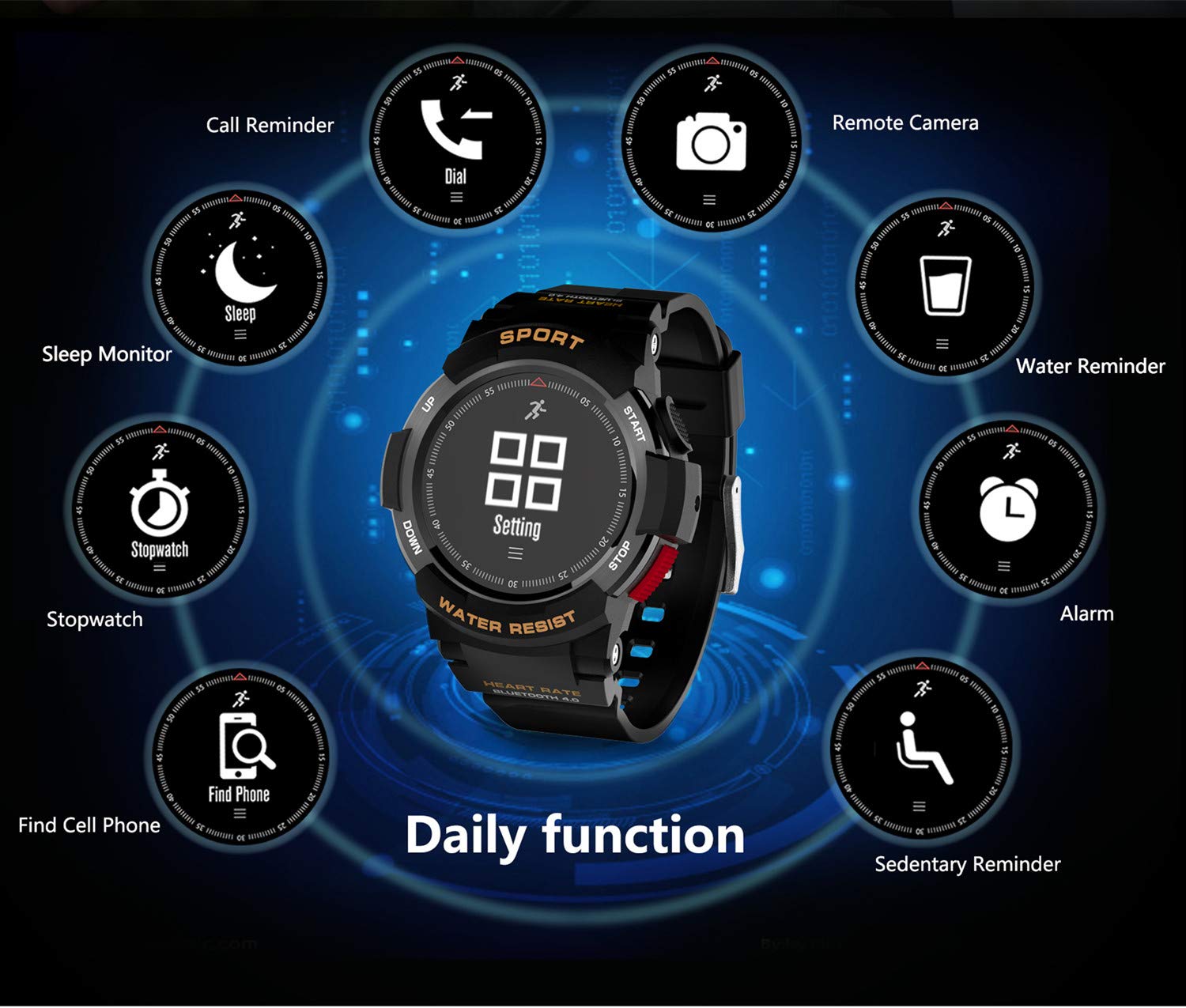 Zegarek do aktywności na świeżym powietrzu, wodoszczelny smartwatch fitness z pulsometrem, licznikiem kroków, licznikiem kalorii, krokomierzem (srebrny)