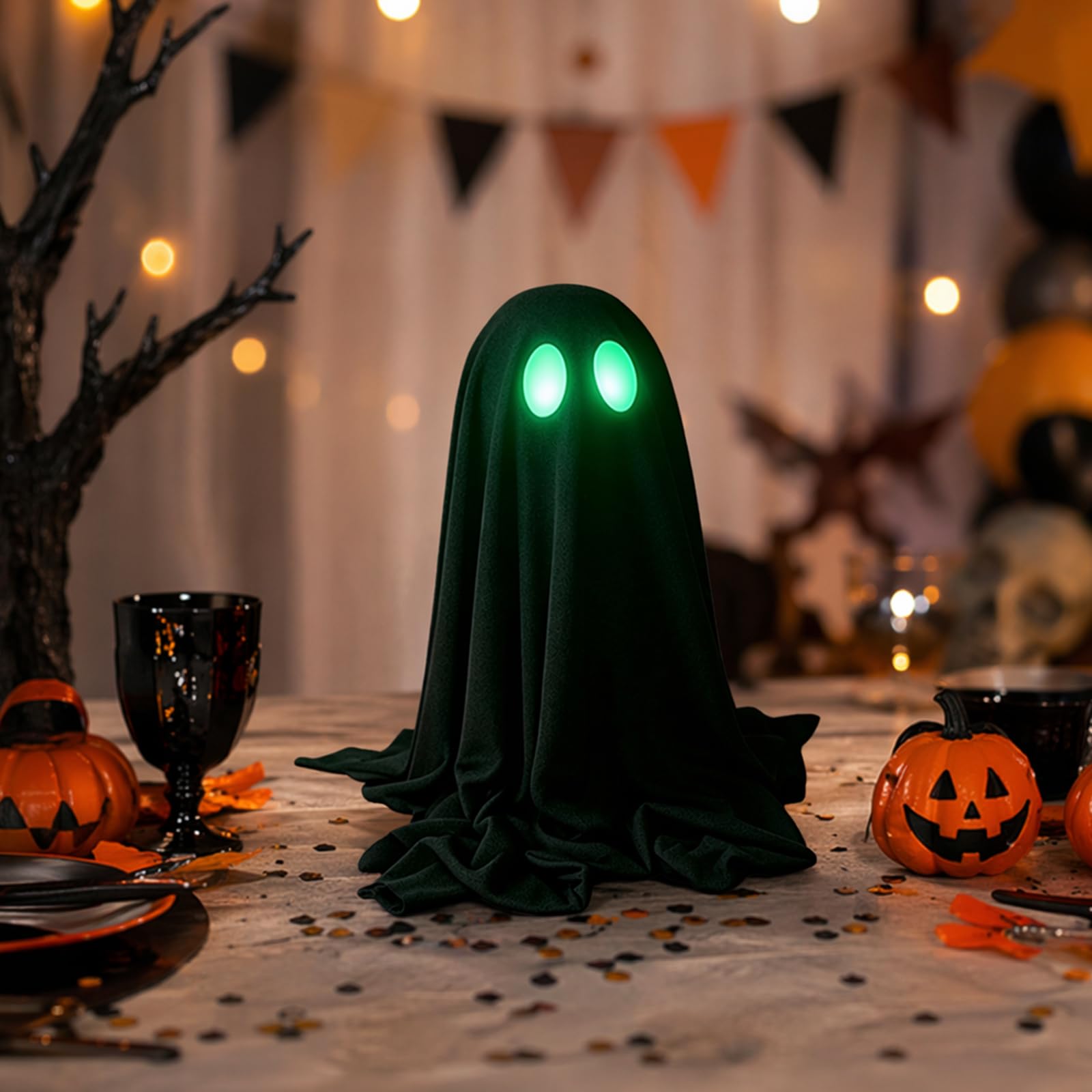 Aukojoy Ghost Tabletop Figurine Vintage Halloween Ghostly Decoration Decorative Handmade Ghostly Ornament for Mantels Shelf Wall Display Outdoor Indoor