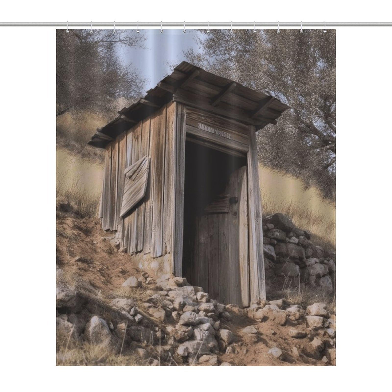 Rideaux de douche imperméables outhouse anti-moisissure avec 12 crochets
