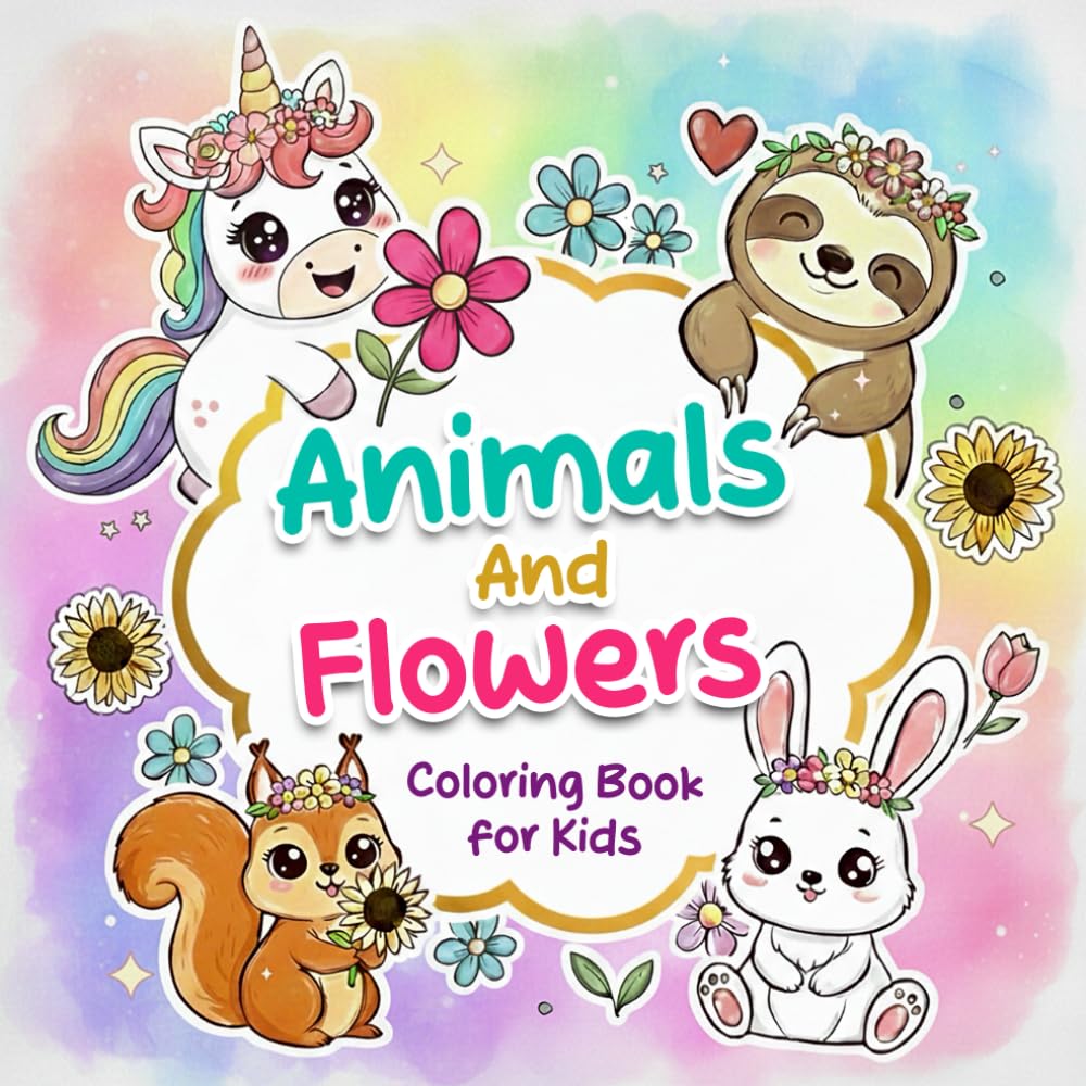 Coloring Book for Kids: Cute Animal and for Girls Ages 4–12