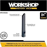 Vista 3 de WORKSHOP Wet/Dry Vacs Accesorios para aspiradora de tienda WS12502A Accesorio de herramienta para hendiduras para aspiradoras en húmedo y seco, se
