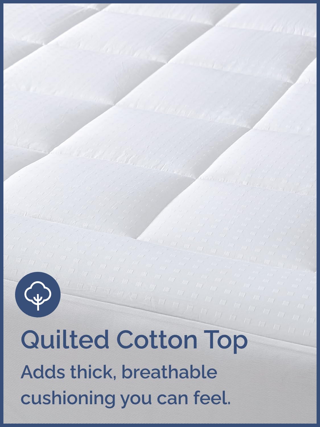 Mattress Pad Queen Size – Quilted Fitted Mattress Protector – Cotton Pillow Top Cover w/ 8-16" Deep Pockets – Thick, Comfy & Plush – Cooling, Breathable & Noiseless – Machine Washable – 60 x 80(White)