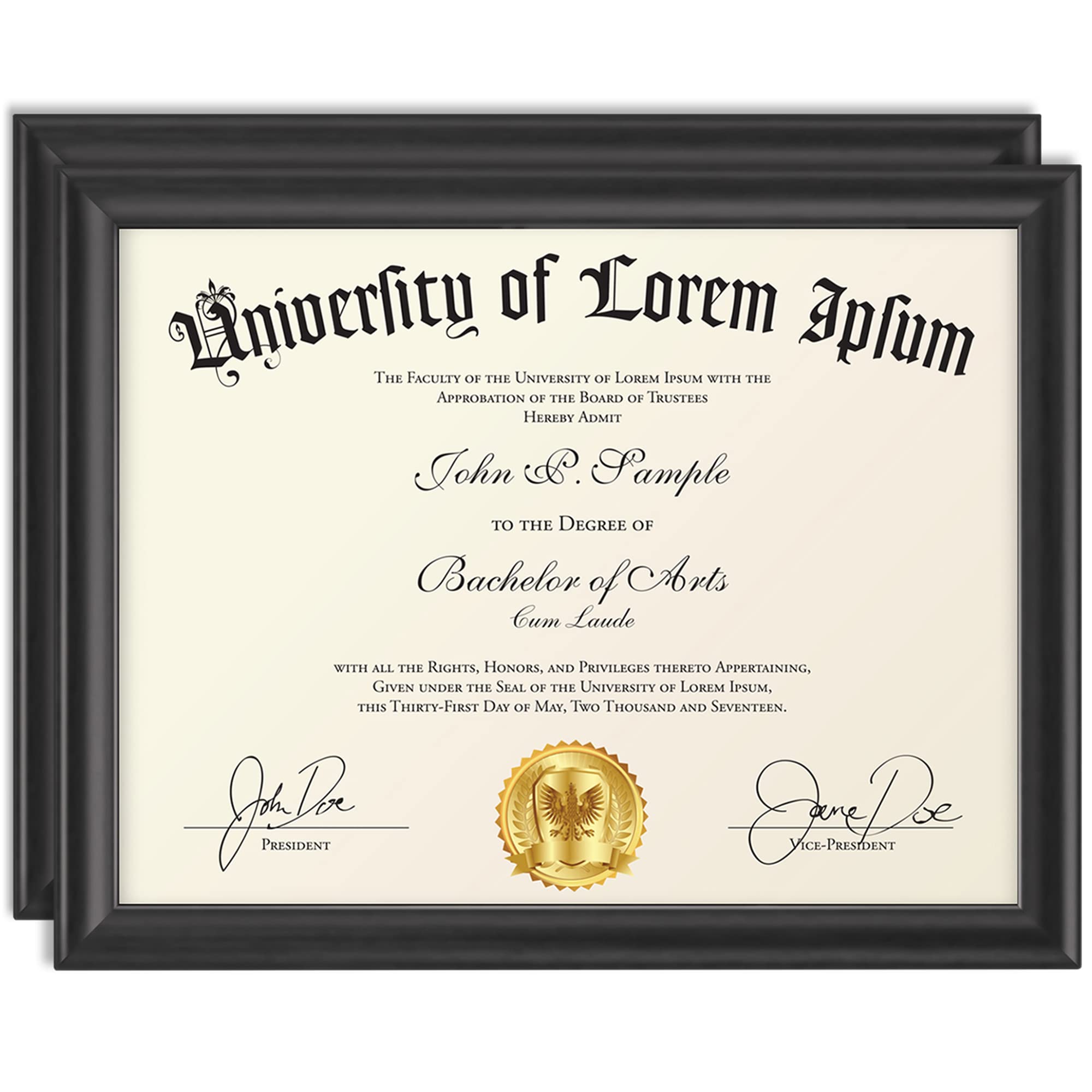 Buy Icona Bay 8.5x11 (22x28 cm) Certificate Frames (Black, 2 Pack