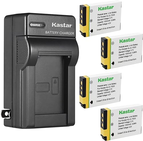 Miniatura 9 de Kastar Paquete de 1 cargador de batería y pared de CA KLIC-7003 de repuesto para batería Kodak KLIC-7003 K7003, Kodak EasyShare MD81, EasyShare