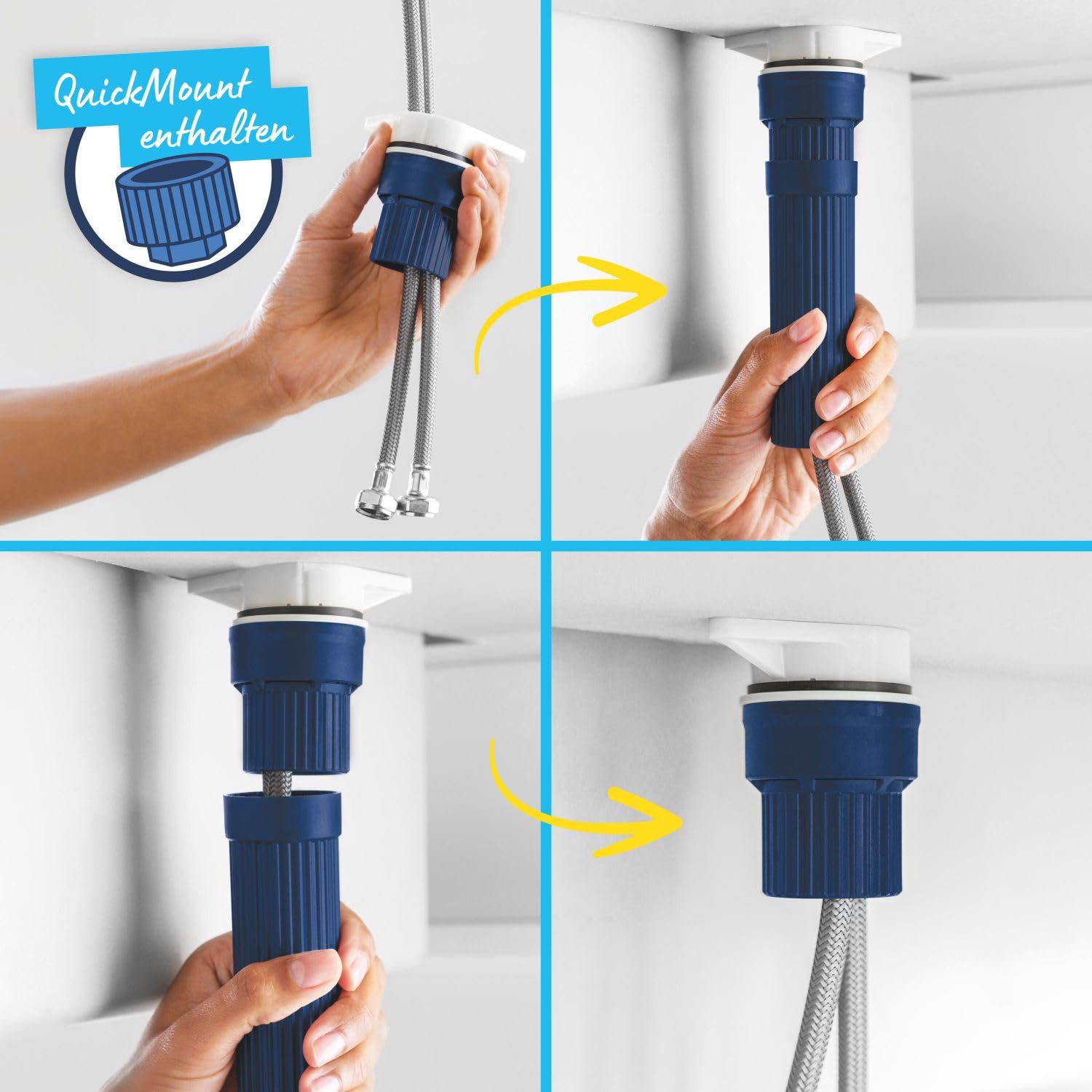 GROHE Start, Küchenarmatur 2 Strahlarten (Wasserhahn Küche, ausziehbare Brause, 90° schwenkbar, wassersparend dank variabler Mengenbegrenzung, werkzeugfreie Spülbecken-Montage), schwarz, 303072431