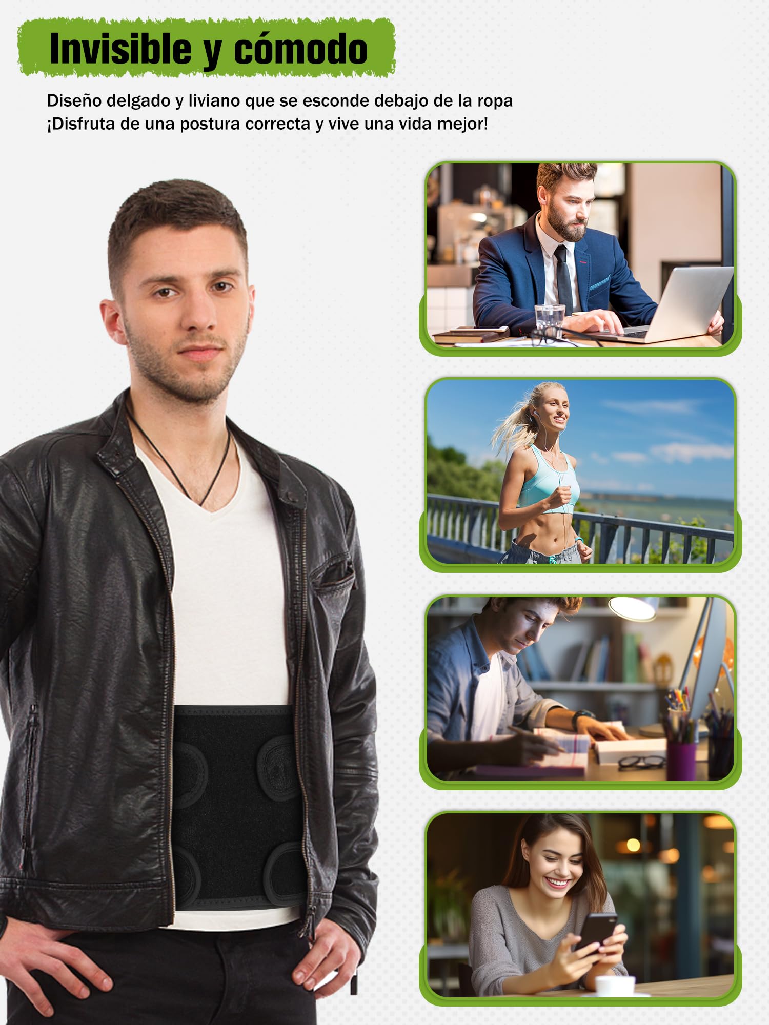 Corrector Postura Espalda para Hombre Mujer: Espalda Recta Correctores Postural - Invisible Transpirable Corregir Fajas para Espalda - Ajustable Soporte Enderezar para Cuello Hombros Lumbar Negro M