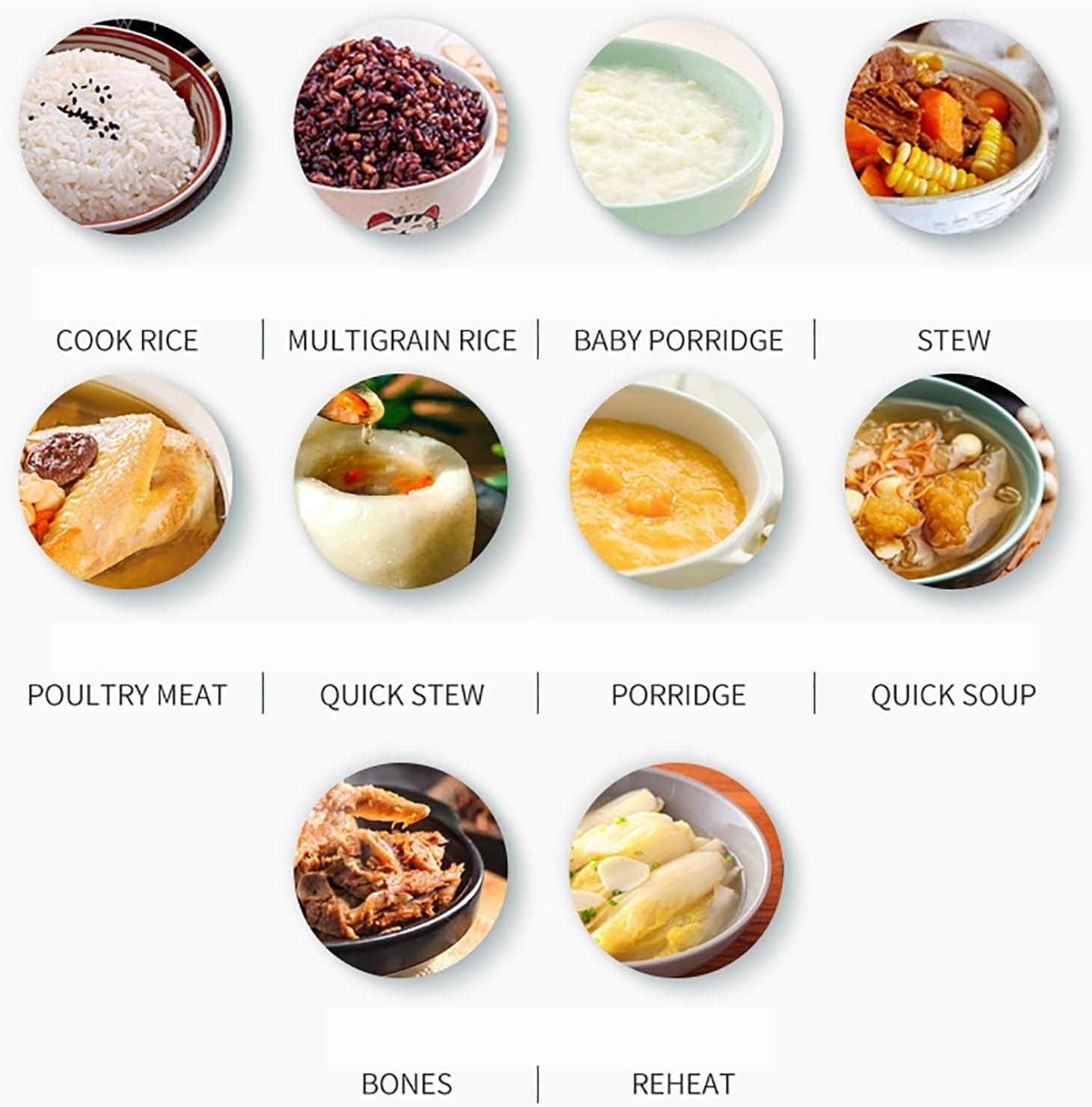 Rice Cooker (1.5L) Household Multifunctional Rice Cooker/frying Pan/wok/soup Pot, Ceramic Non-stick Pot, for 1-3 People 220-240V US/EU(A)