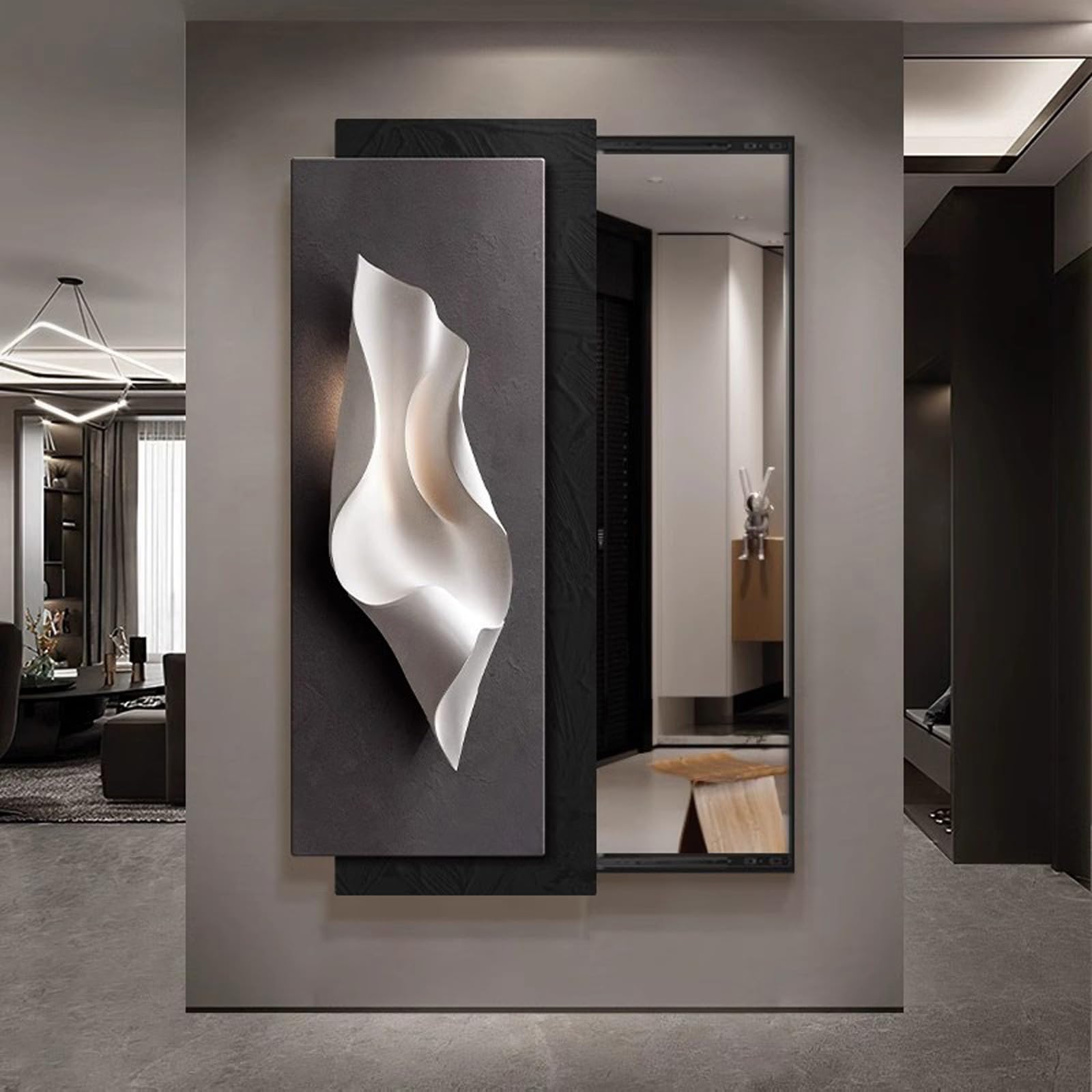 Miroir escamotable coulissant gain de place pour habiller l'entrée