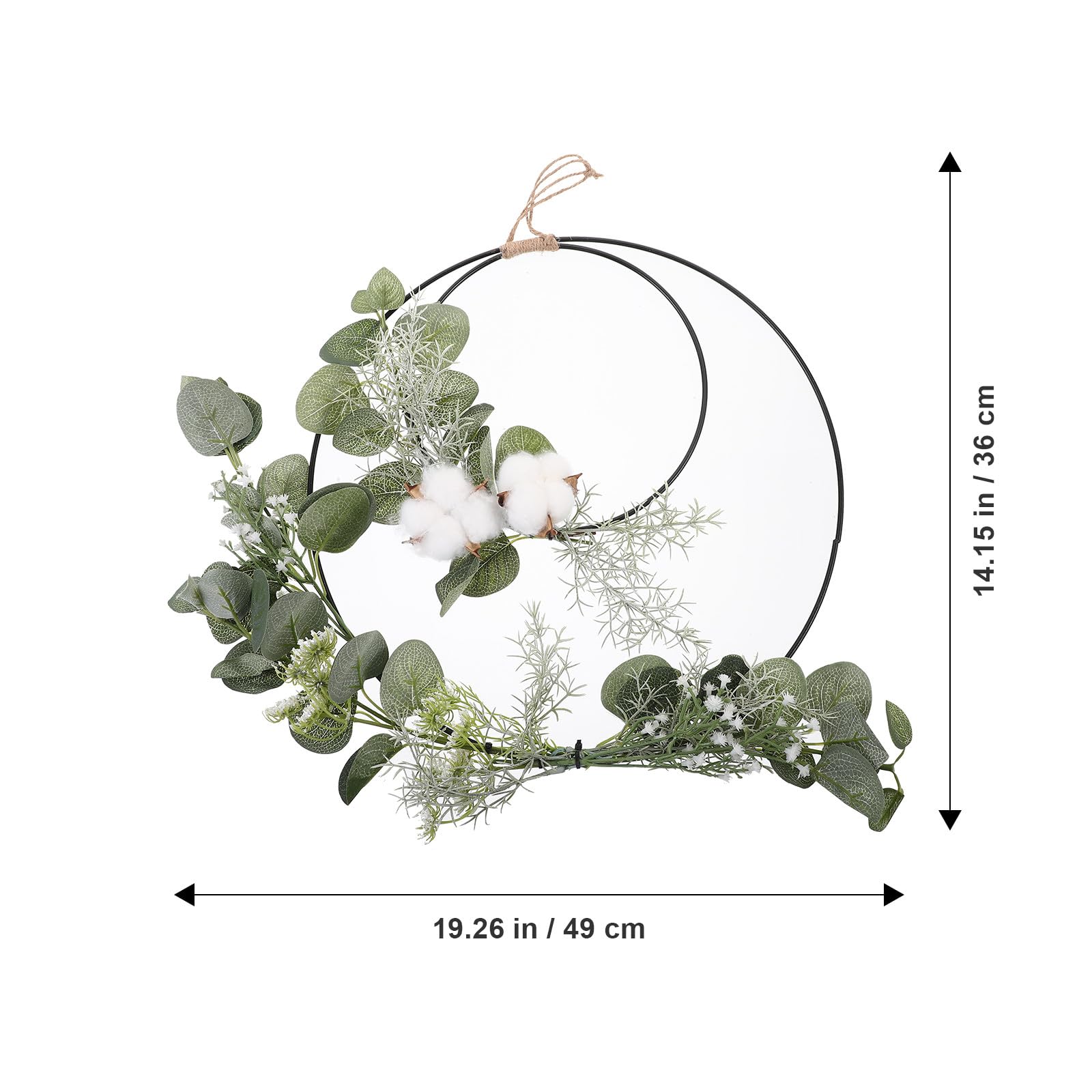 ifundom Trockenblumen Kranz aus Polyester und Baumwolle mit Lifelike Blättern Weißer Türkranz für Haustür Hängende Wanddekoration ohne Gießen für Valentinstag