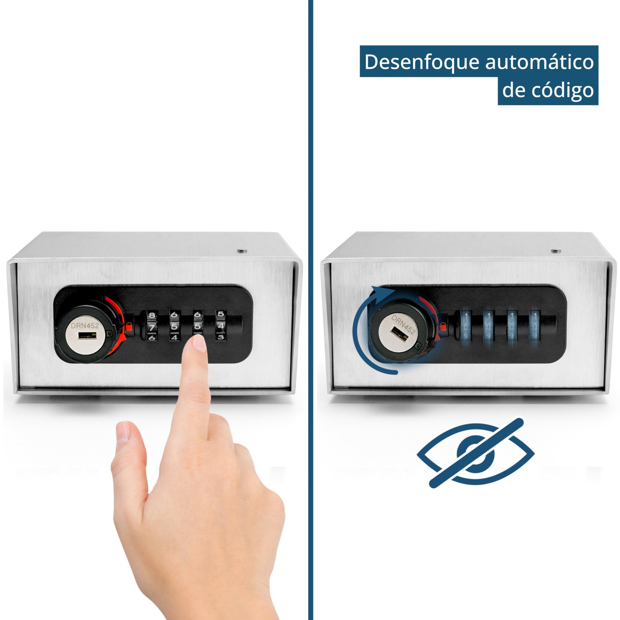masunt Depósito de llaves 420 M Código | caja fuerte de alta calidad con cerradura de combinación | a prueba de rotura, para uso en exteriores (acero inoxidable V2A) Plata 120 (B) x 75 (T) x 60 (H) mm