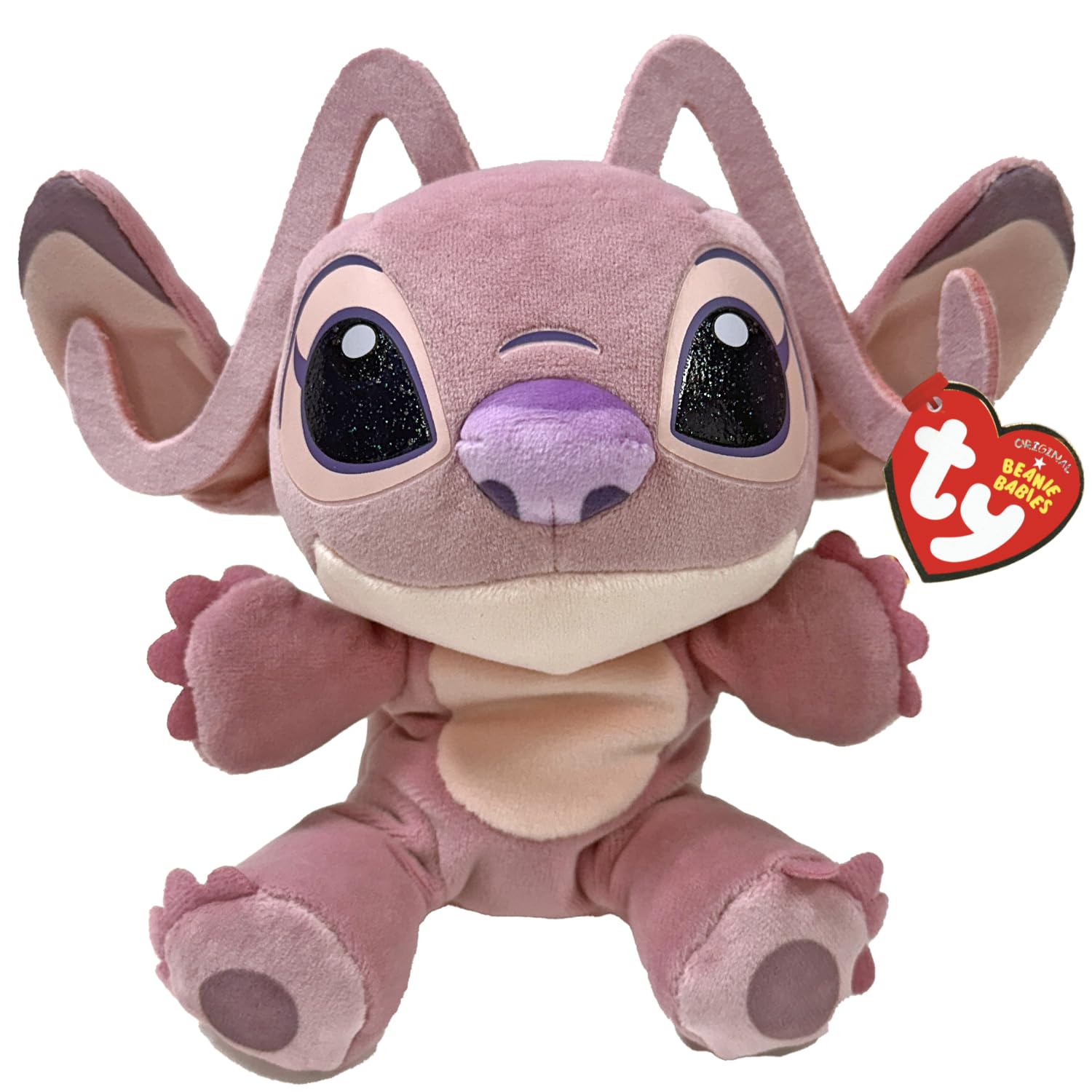 TY Angel Beanie Babies 15cm Soft Plush Toy from Disney Lilo & Stitch Collectible Cuddly Plush for Kids, Multicolor, 15 cm