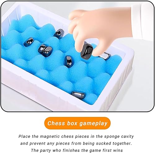 Miniatura 4 de Juego de ajedrez magnético juego de batalla de tablero de ajedrez magnético, con 20 piezas de ajedrez magnéticas, 1 tablero de ajedrez esponja, 1