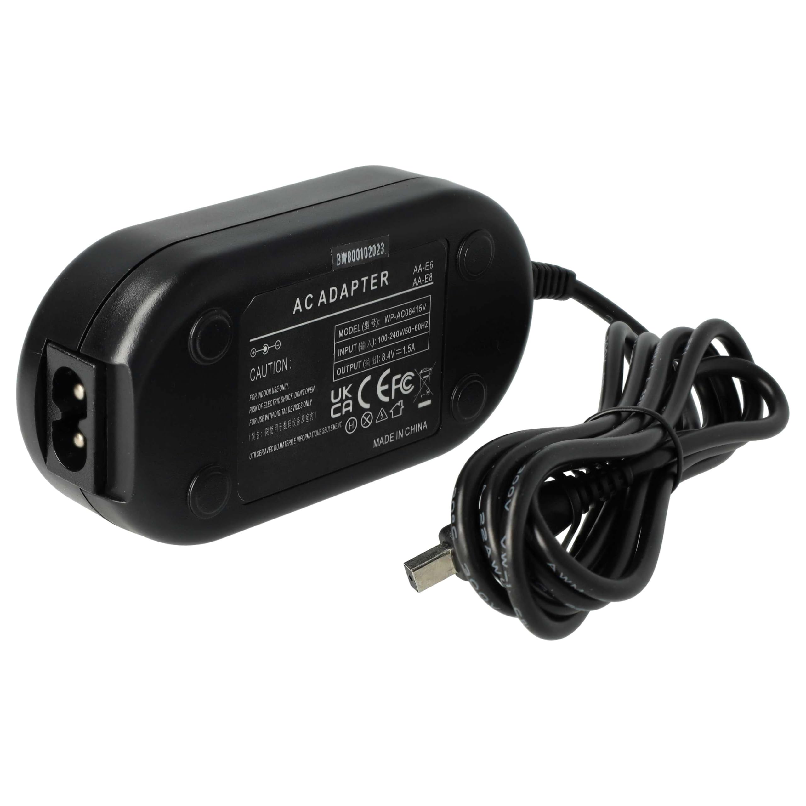 vhbw 1x Alimentation Compatible avec Samsung VP-D270 | VP-D270i, VP-D250i, VP-D352, VP-D351i, VP-D351, VP-D250 appareil photo numérique - 2m