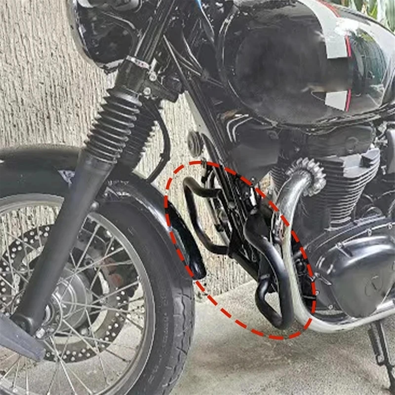 Moto Crash Bars Pour Kawasaki Pour W400 Pour W650 Pour W800 Pour W 400 650 800 Toutes Années Moto Autoroute Moteur Garde Crash Protection Barres Accessoires Autoroute Crash Bar Protection(Black)