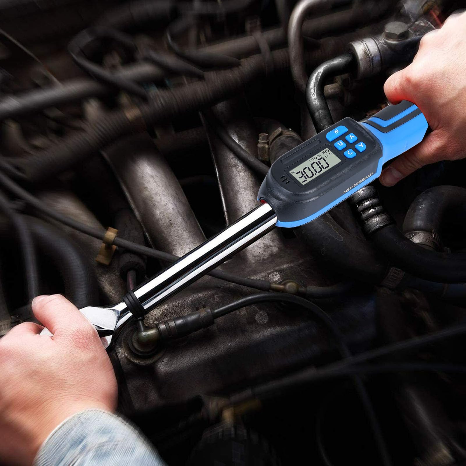 RiToEasysports Chiave di Torsione Digitale da 1/4 Pollici Chiave di Torsione Elettronica da 1,5 a 30 N·m con Cicalino di Memorizzazione Dati Traccia Picco LCD LED per Riparazione Auto Moto