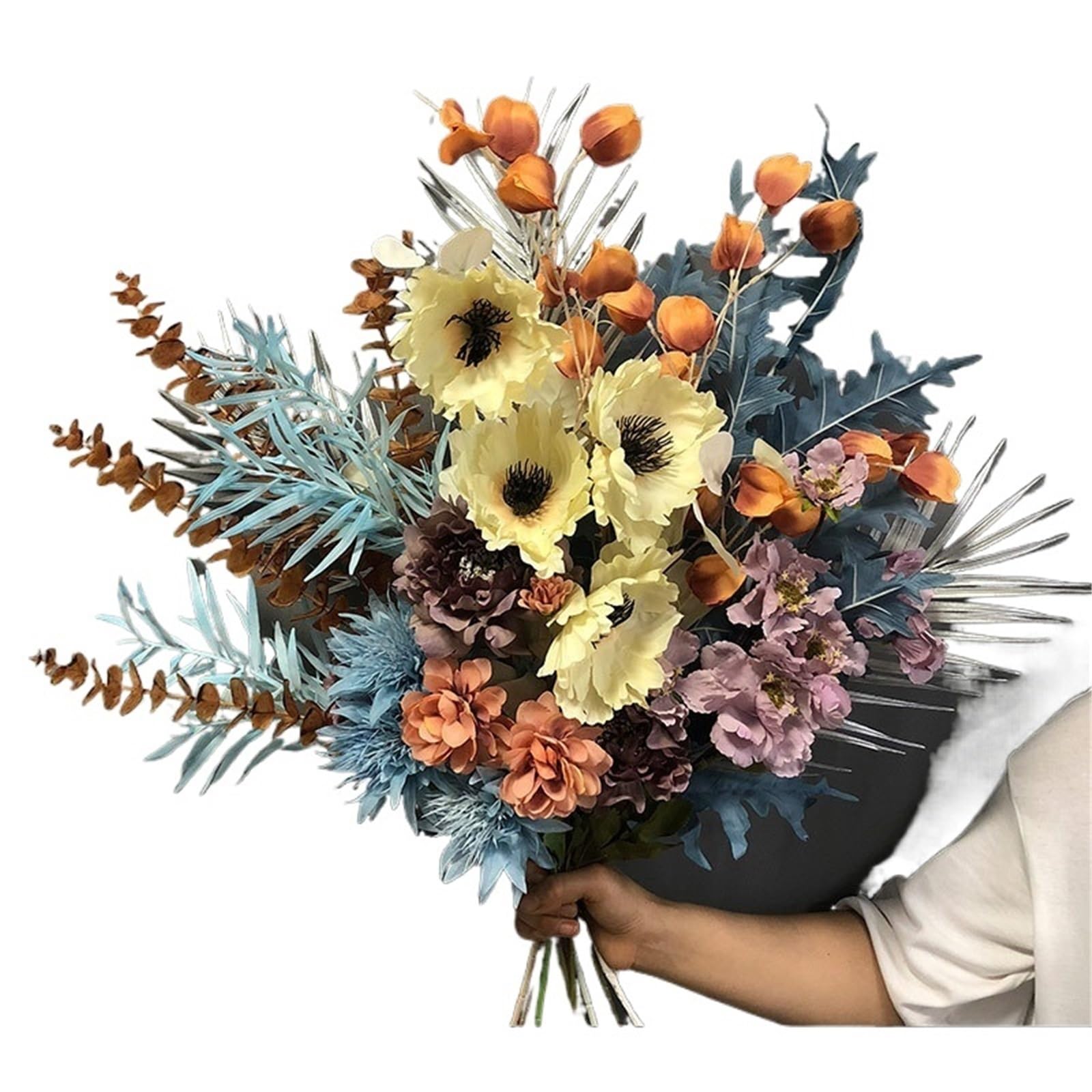 LuoAXINN Artificial Flower Branches Autumn Rayon Rose Botanical Bouquet, DIY Flower Arrangement, Wedding Party(Color4)