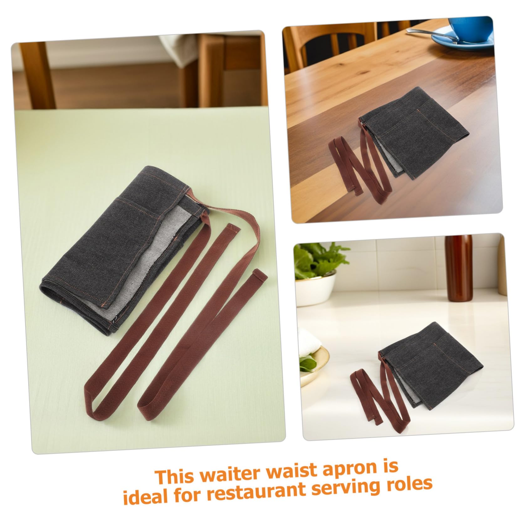 SHINEOFI 2 Piezas Delantal Cintura de Mezclilla Corto con Bolsillos Cómodo Diseño Práctico para y Chefs Restaurantes y Cafeterías