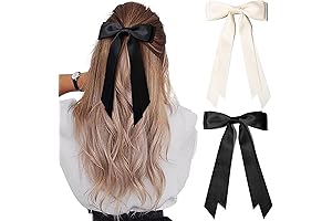 Silky Satin Hair Bow Clips Set for Women Kids