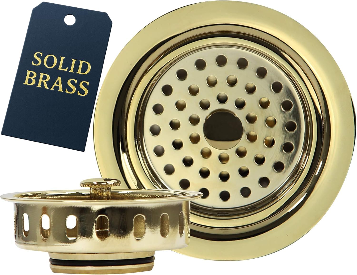 Nantucket Sinks 3.5 KDPB Kitchen Kit 3-1/2 PVD Coated Brass Sink Drain Assembly, Gold Color