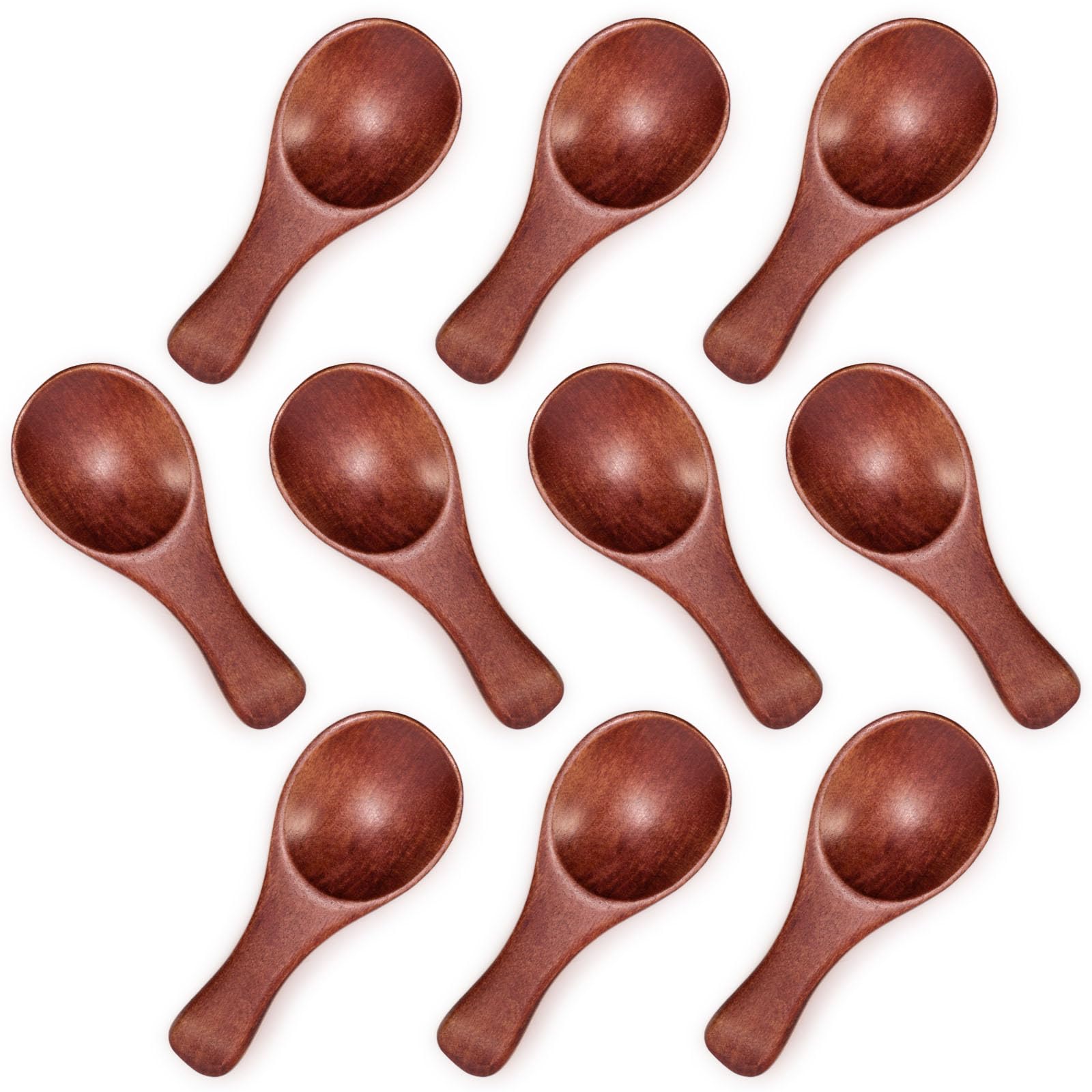 HANSGO 10PCS Small Wooden Spoons, 3.25 Inch Wooden Teaspoons, Cute Little Spoons for Spices, Bath Salt, Grains, Sugar, Coffee, Powder, Dessert, Loose-leaf Tea, Best Gifts, Sturdy & Lightweight