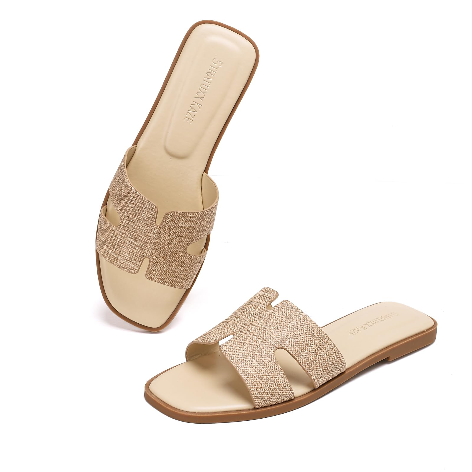 Stratuxx Kaze Women's Open Toe Flat Dress Slide Sandals