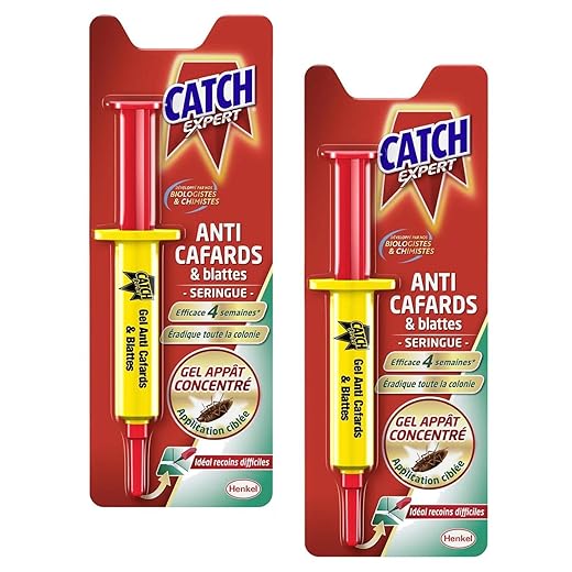 CATCH Lot de 2 Seringues 10 g Gel Anti-Cafards et Blattes