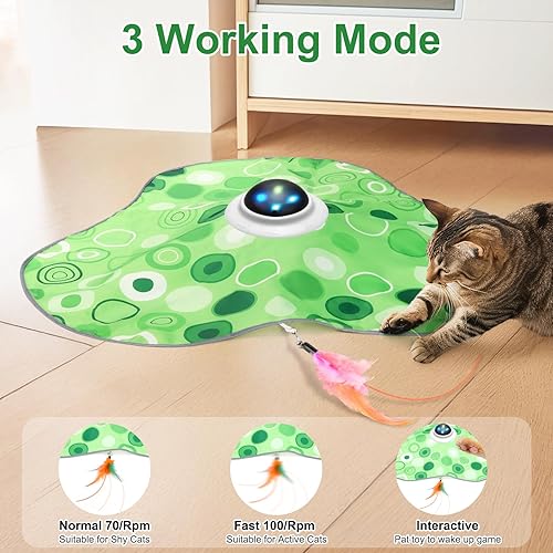 Miniatura 3 de Juguete interactivo para gatos, juguetes para gatos de interior, activado por el tacto, recargable por USB, pluma móvil, para todas las razas, gatos