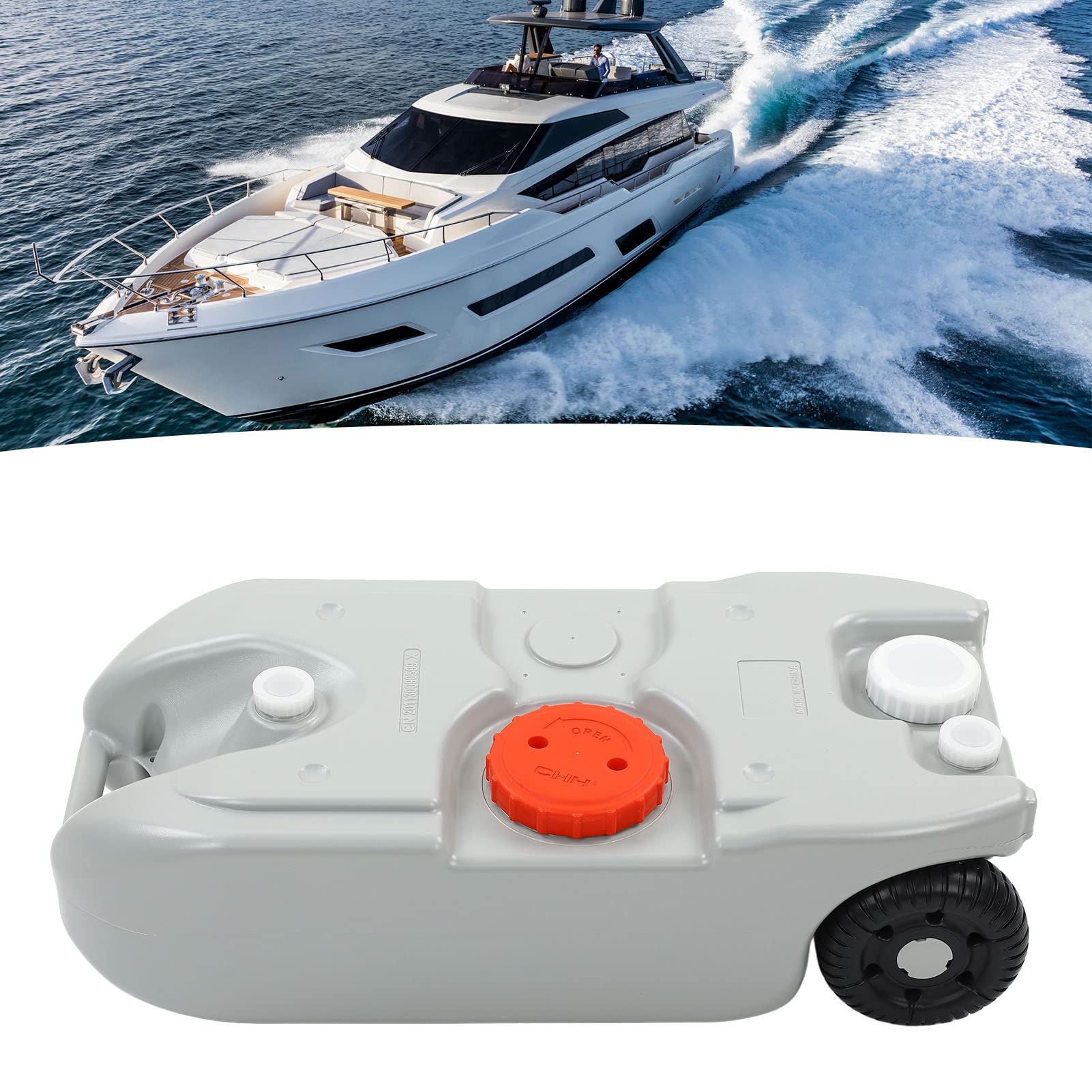 Portatile 40L/10.6-Gallon RV Grande capacità di Raccolta dei Rifiuti HDPE Serbatoio dell'Acqua Tote con Pulegge E Impugnatura per Barche RV Yacht Accessori