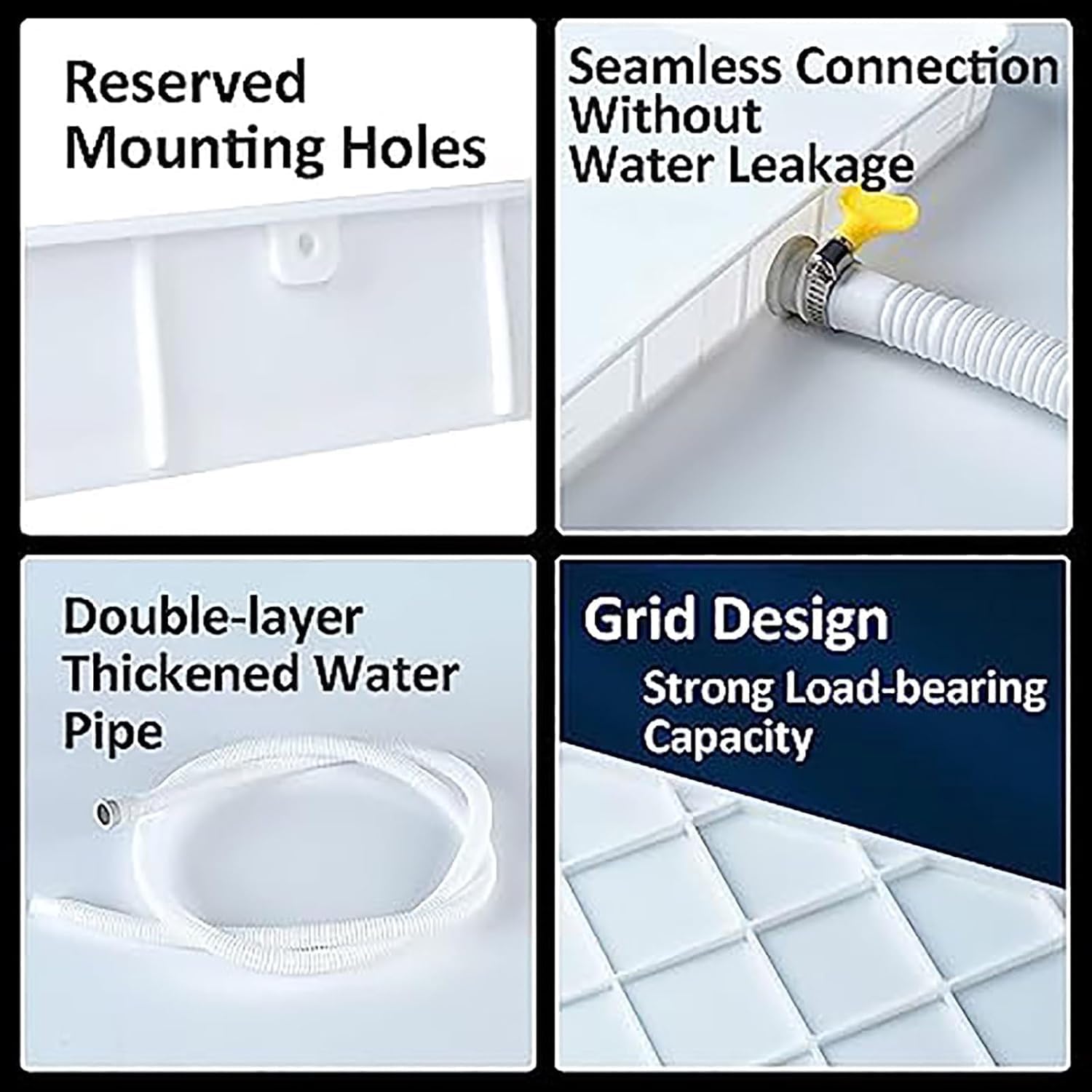 AC Drip Pan for Indoor/Outdoor Units, Water Collection & Drainage Kit (3-5p, 2m Drain Pipe) - Essential Accessory for Efficient Air Conditioner Maintenance