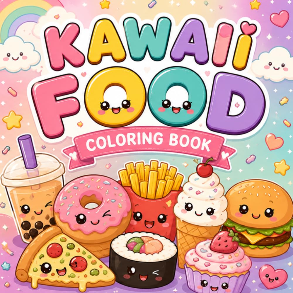Kawaii Food Coloring Book: Adorable Food Friends to Color and Enjoy
