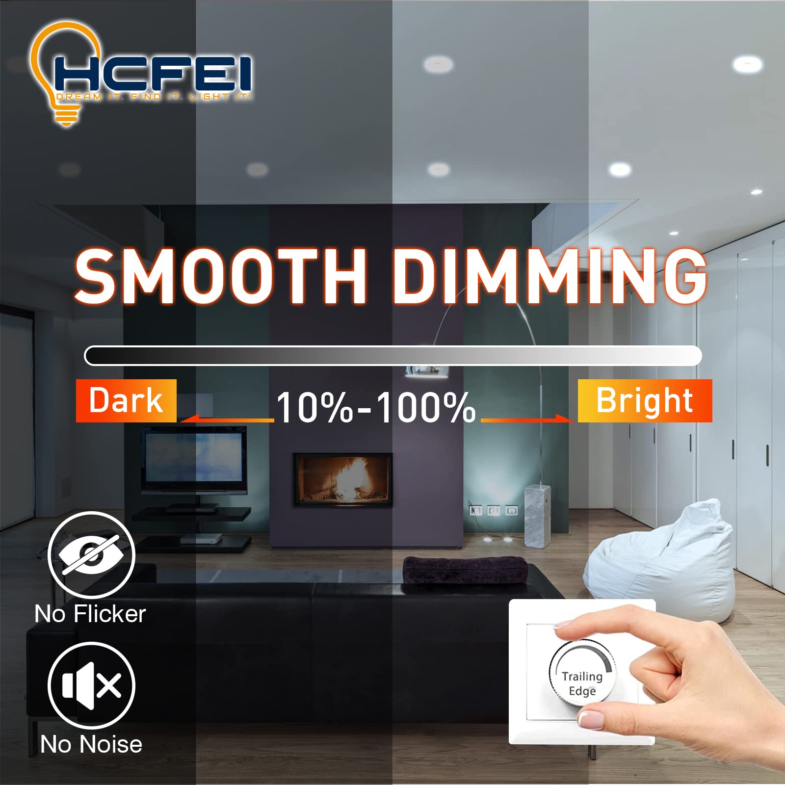 HCFEI Foco empotrable LED ultra plano | 425 lúmenes | 230V 5W | regulable | carcasa cuadrada | giratorio | negro (10er - blanco cálido)