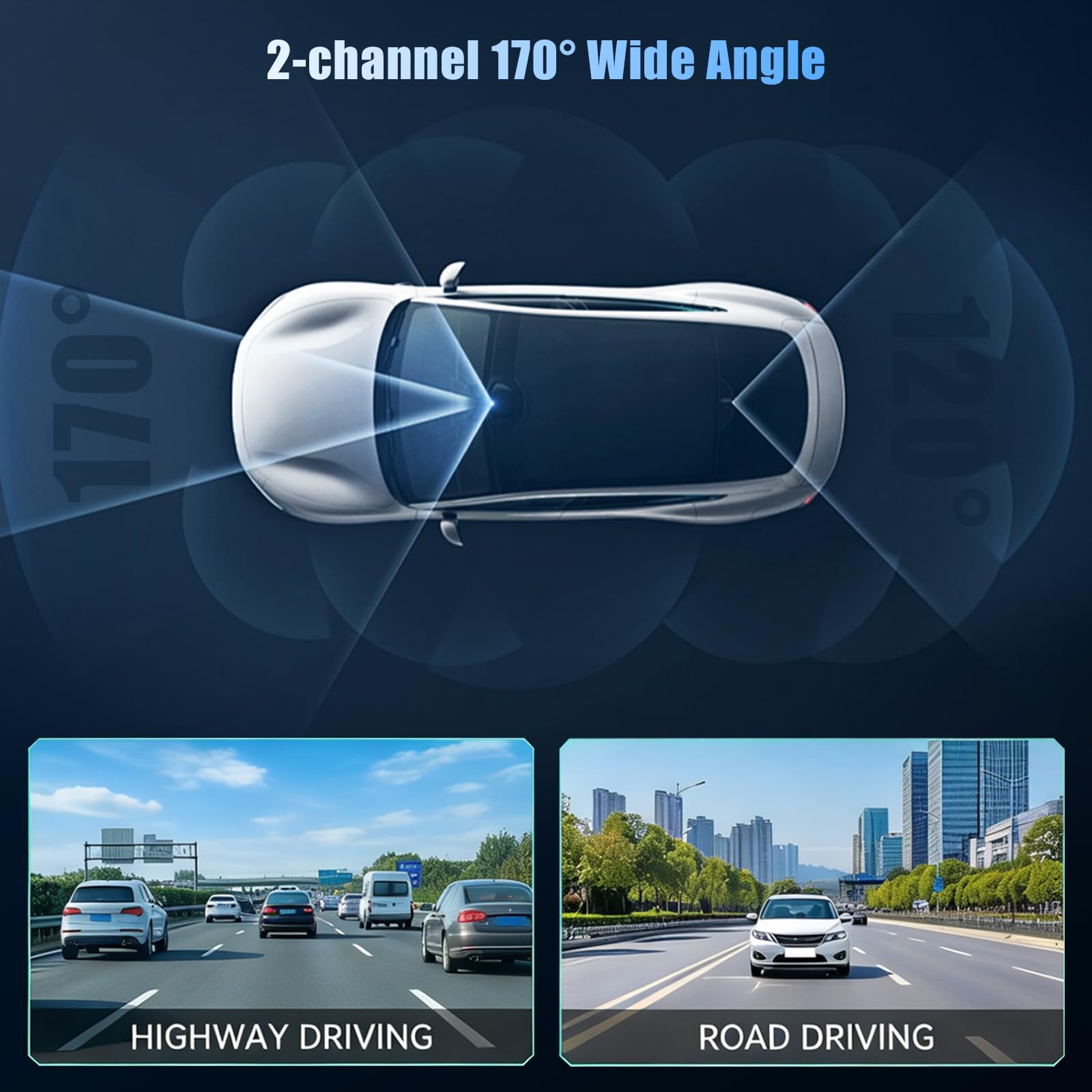 Inefala Dashcam Cámara Coche 4K+1080P con WiFi GPS, WiFi Dash CAM Coche con Tarjeta SD 64GB,Camara Coche Grabadora,Gran Angular,Visión Nocturn,Sensor G,Monitor de Aparcamiento,Grabación de Bucle