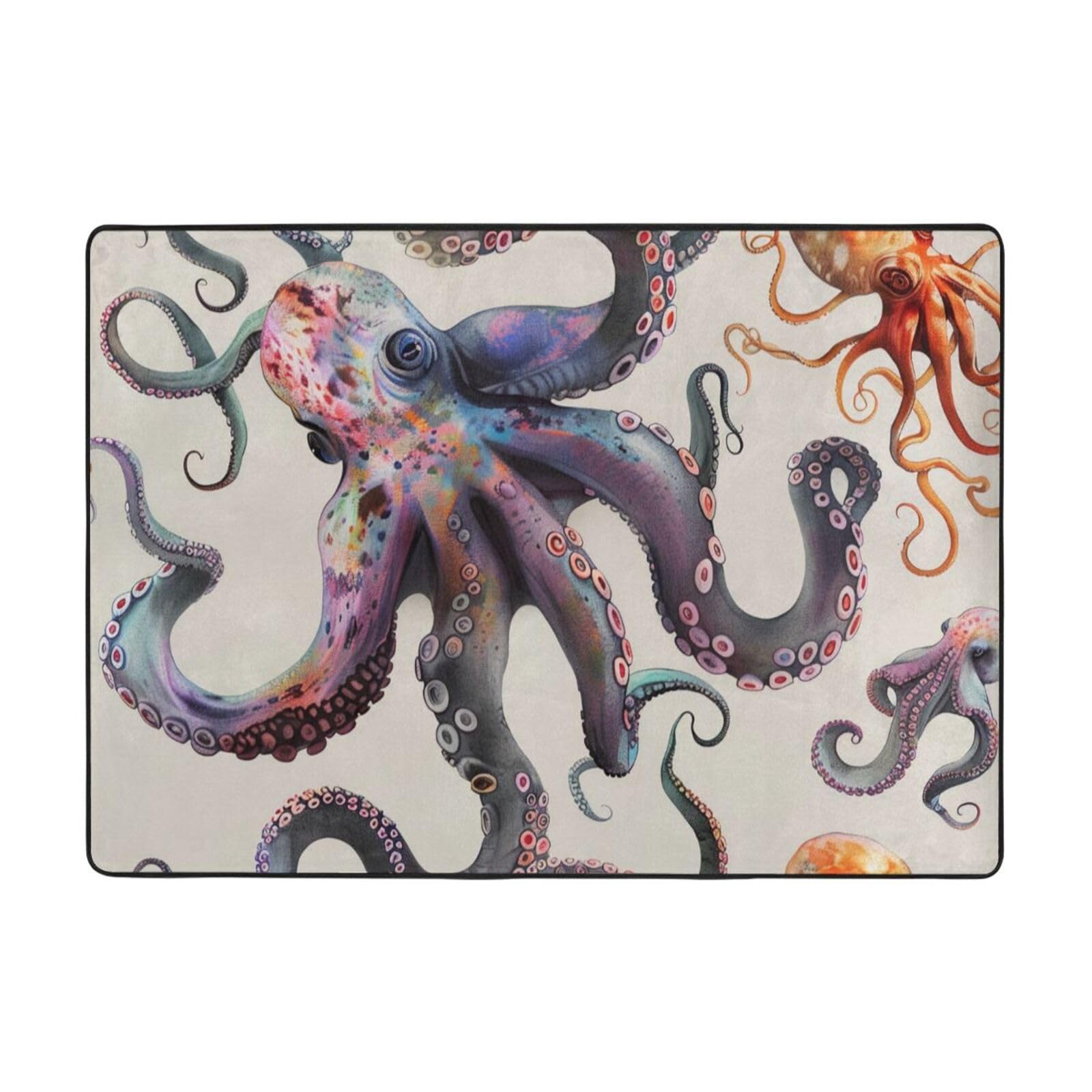 Tapis de sol pieuvre 203 x 147 cm anti-glisse pour sécuriser la salle de jeux