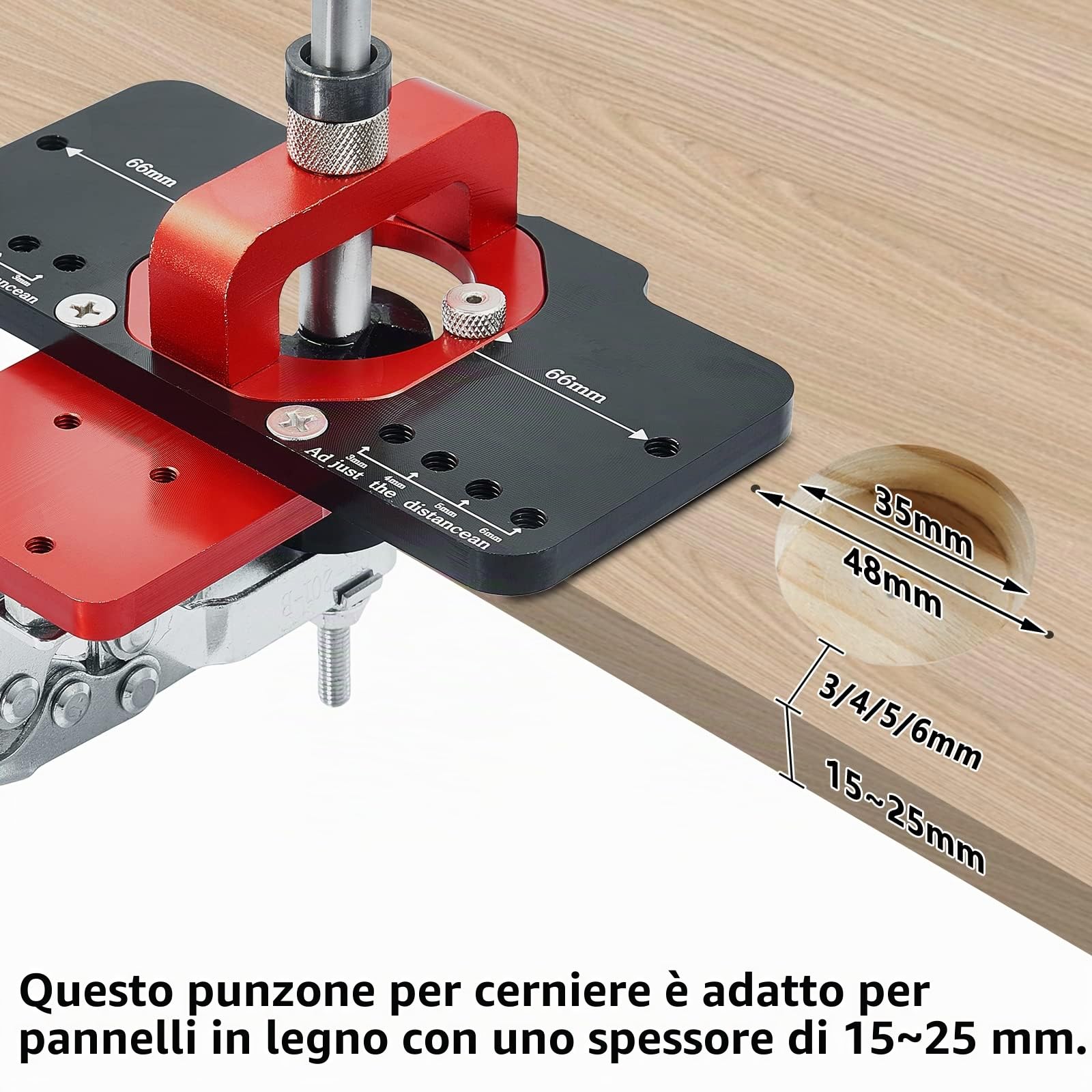 Dima per Cerniere 35mm, per Armadietti, a Scomparsa, Perforatrice per Fori, Localizzatore Accurato della Guida per Trapano per la Lavorazione del Legno Fai-da-te
