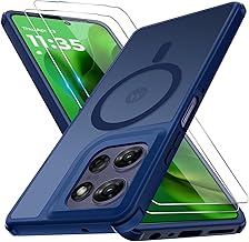 for Motorola Moto G Power 5G 2025 Phone Case with 2 Pack Screen Protector, Magnetic Military Grade Shockproof, Translucent Back Slim Rugged Bumper Cover for Moto G Power 2025 Case, Blue