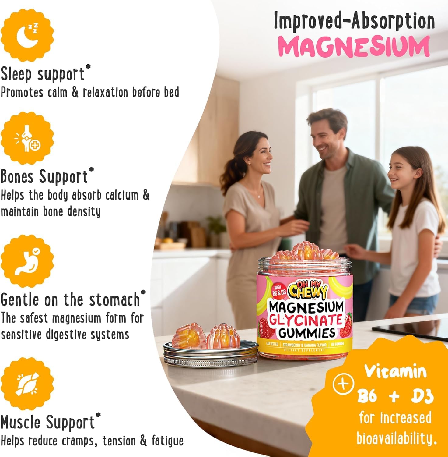 Magnesium Glycinate Gummies Supplement - Support for Sleep, Calm, Relax — Amazon image 3
