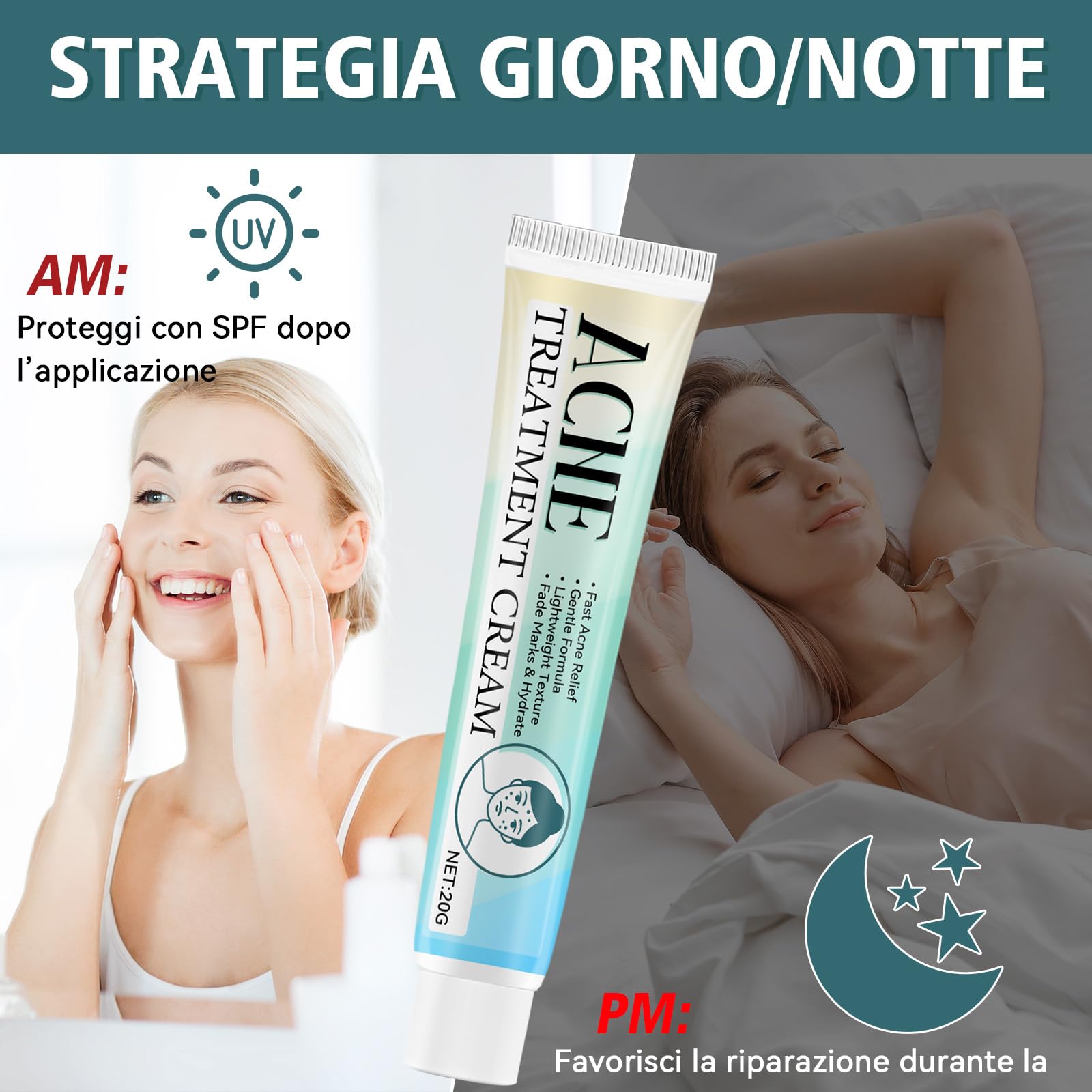 Crema Brufoli Viso, Crema Acne Potentissima, Cura per Brufoli e Imperfezioni, Riduce Subito Acne e Brufoli, Punti Neri e Rossori, Adatta a Tutti i Tipi di Pelle e Età,per la Pelle di Viso e Corpo