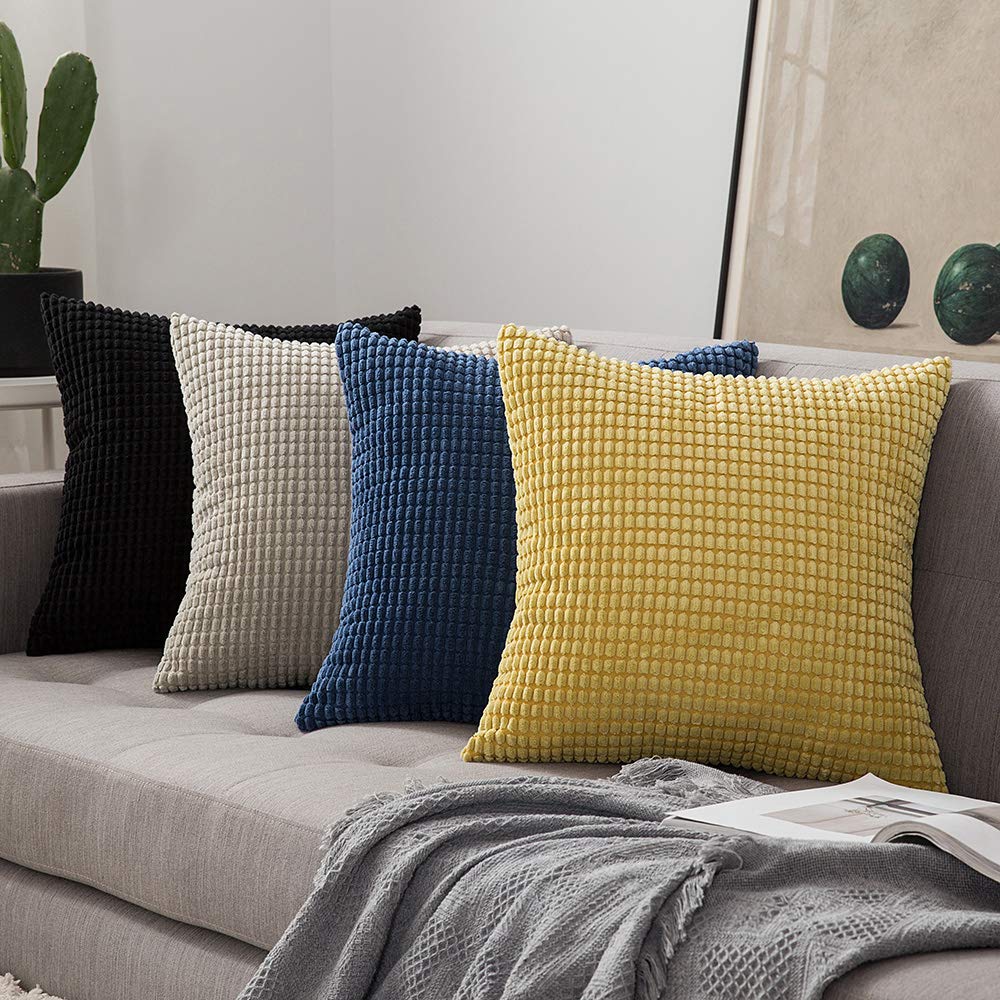 MADIZZ Set van 2 Imitatielinnen kussenslopen Zachte Decoratieve Kussenhoes voor Sofa Slaapkamer Kussensloop 65x65 cm Donkerbruin MADIZZ Set van 2 Imitatielinnen kussenslopen Zachte Decoratieve Kussenhoes voor Sofa Slaapkamer Kussensloop 65x65 cm Donkerbruin